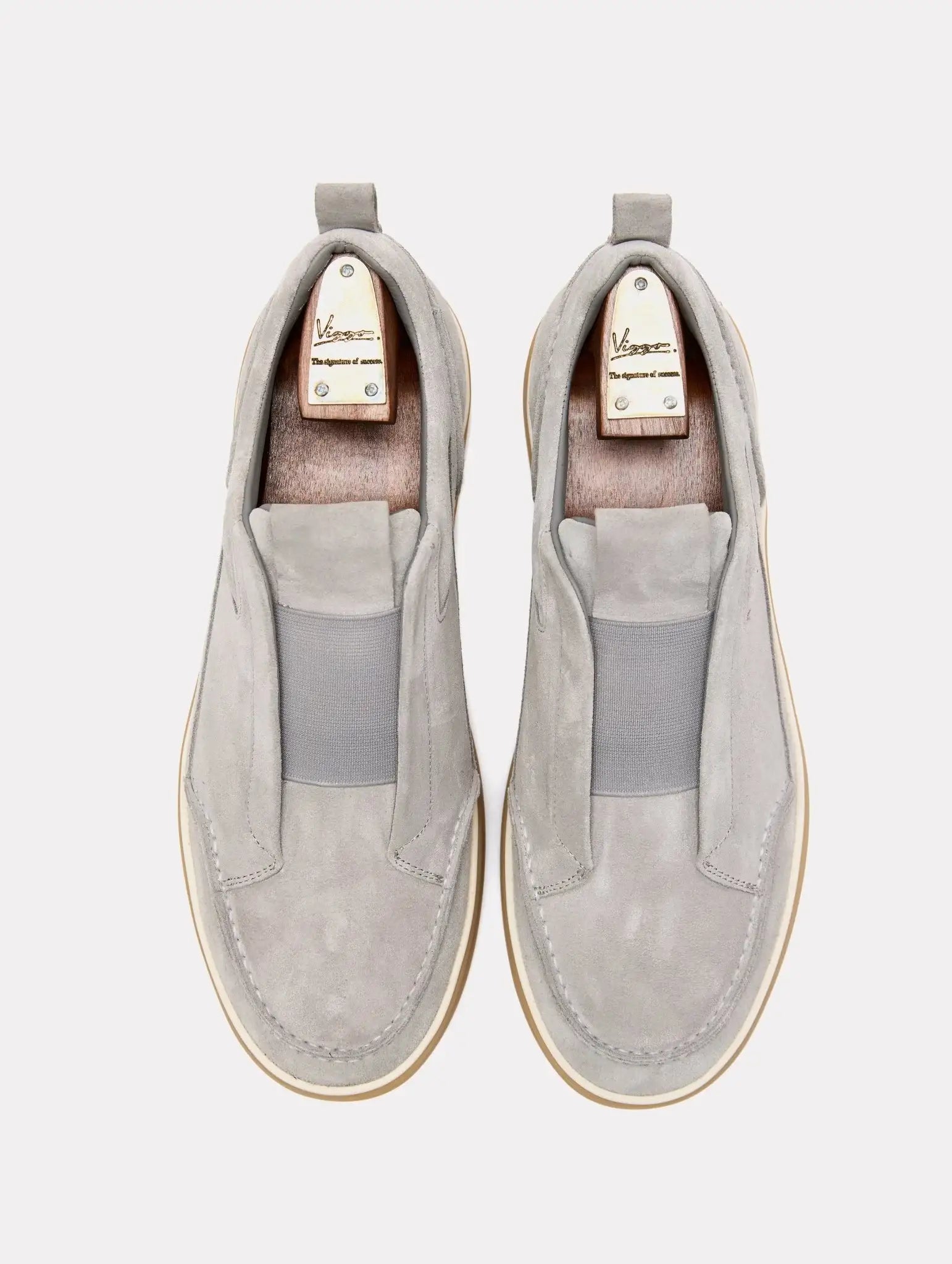 Slip-on sneakers din piele intoarsa gri