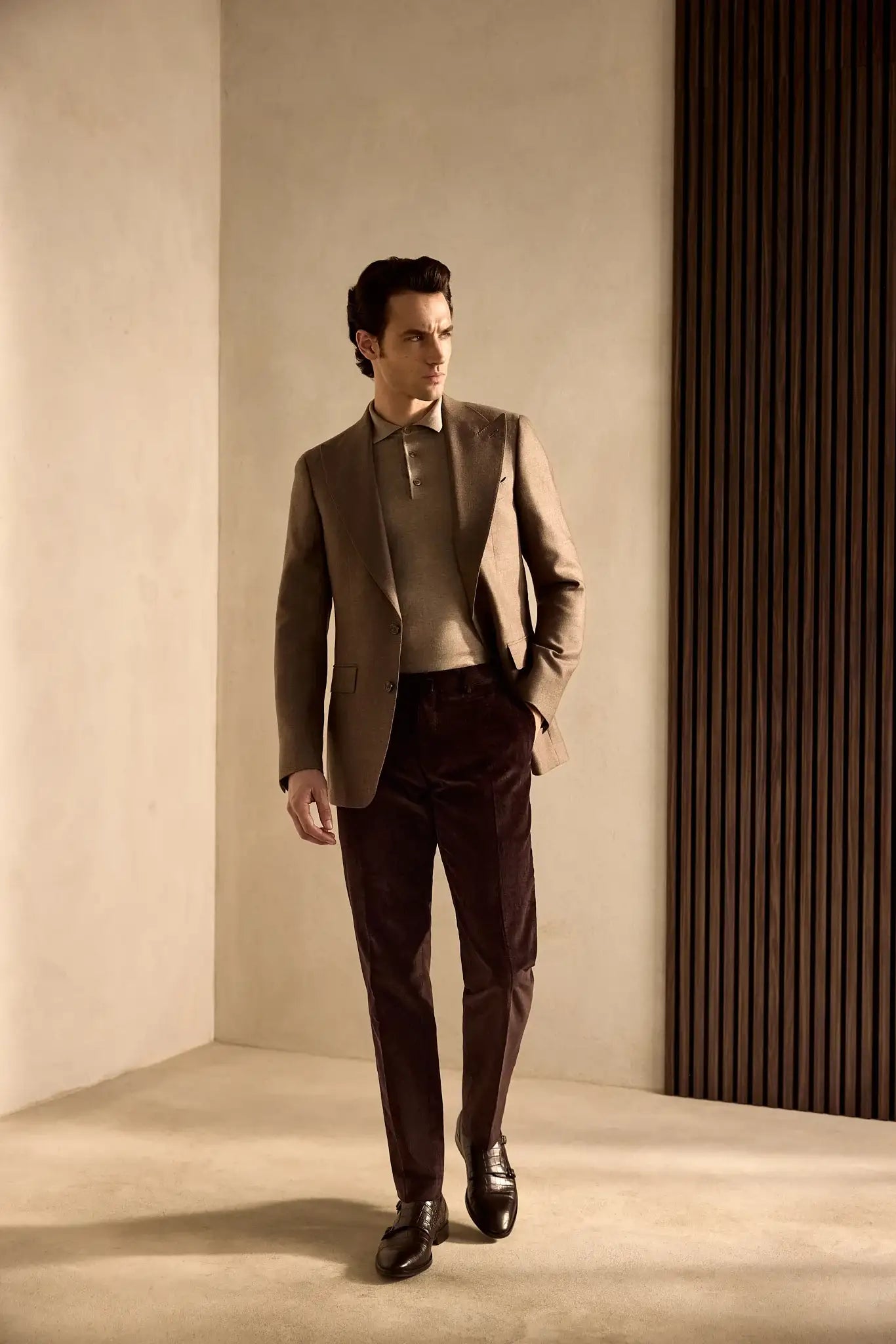 Brown jacket Vitale Barberis Canonico fabric