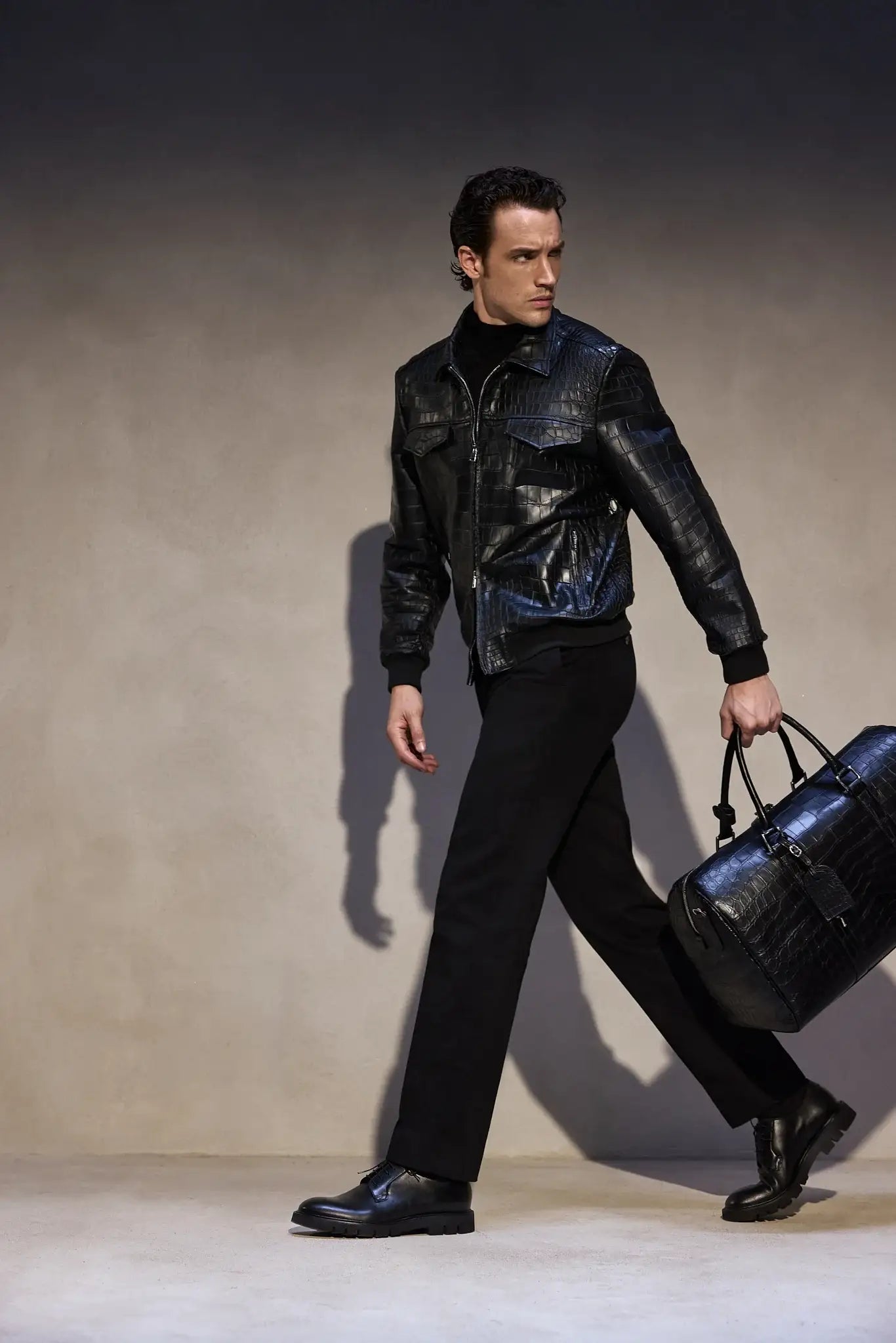 Bespoke jacket made of genuine crocodile leather