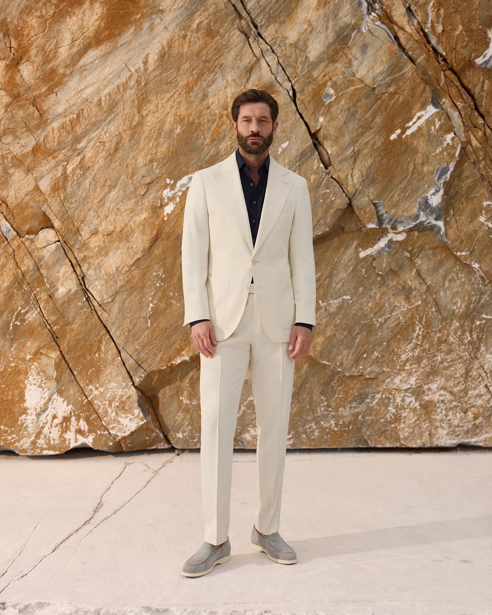 Costum alb Made to Measure, tesatura Silkskin by Ermenegildo Zegna