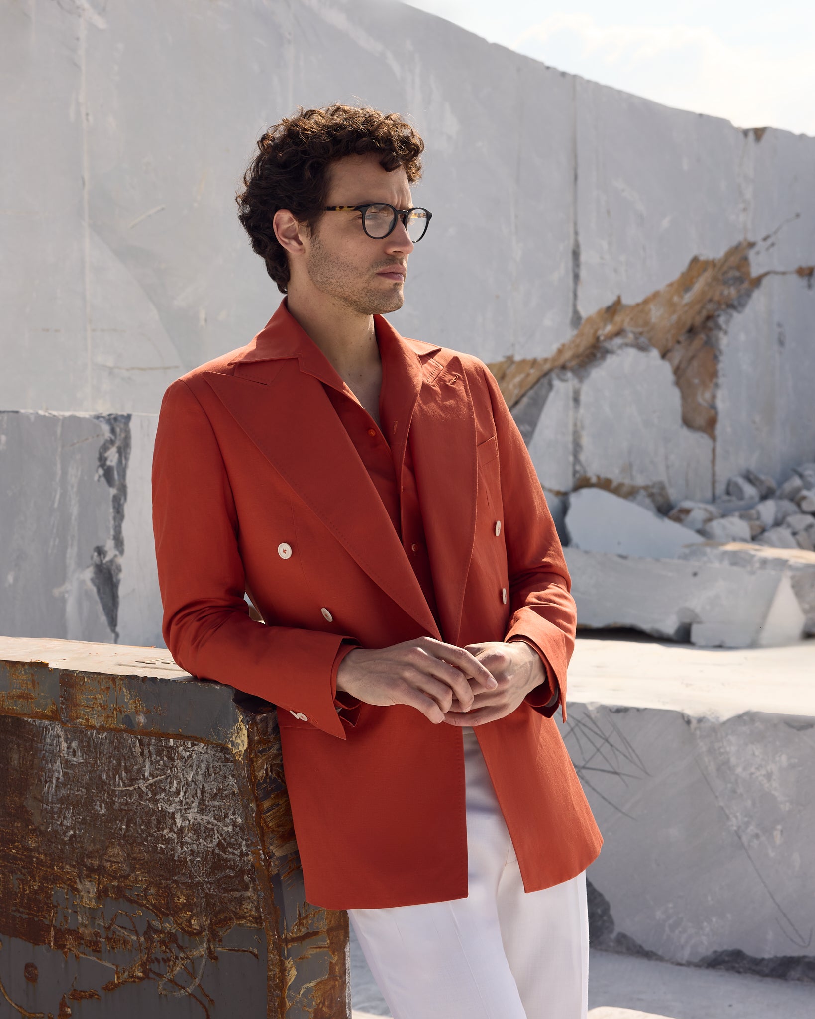 Sacou corai Made to Measure, tesatura Linen Way by Loro Piana