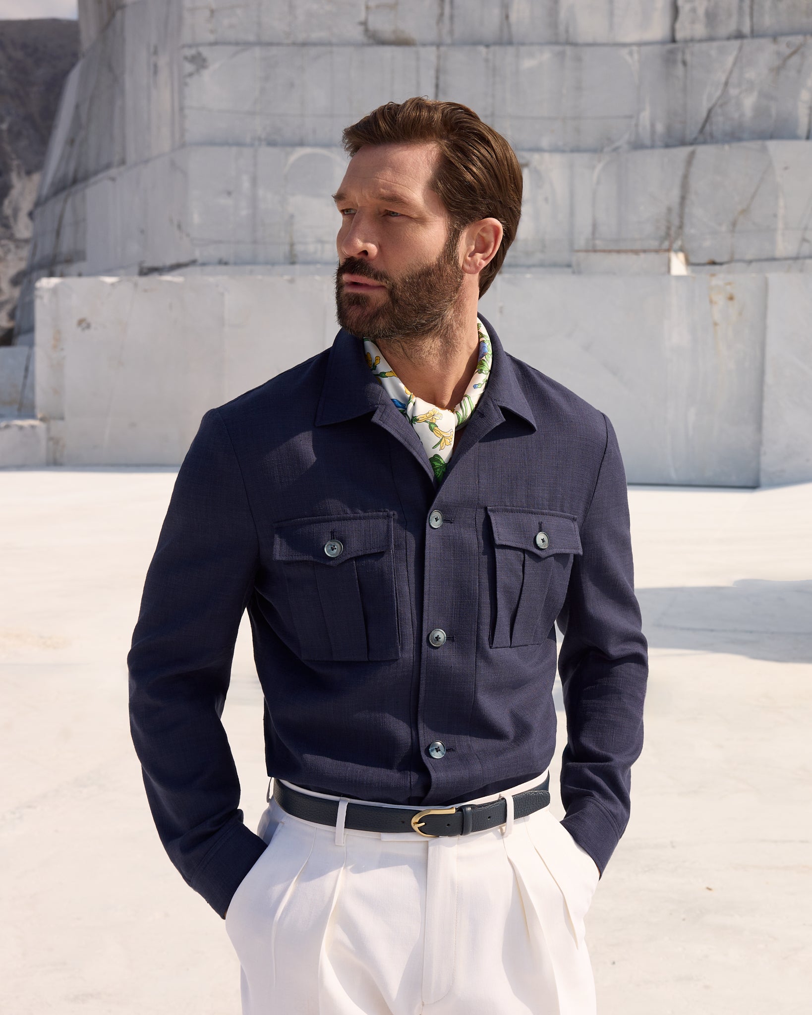 Overshirt Made to Measure, tesatura Loro Piana din bumbac si matase