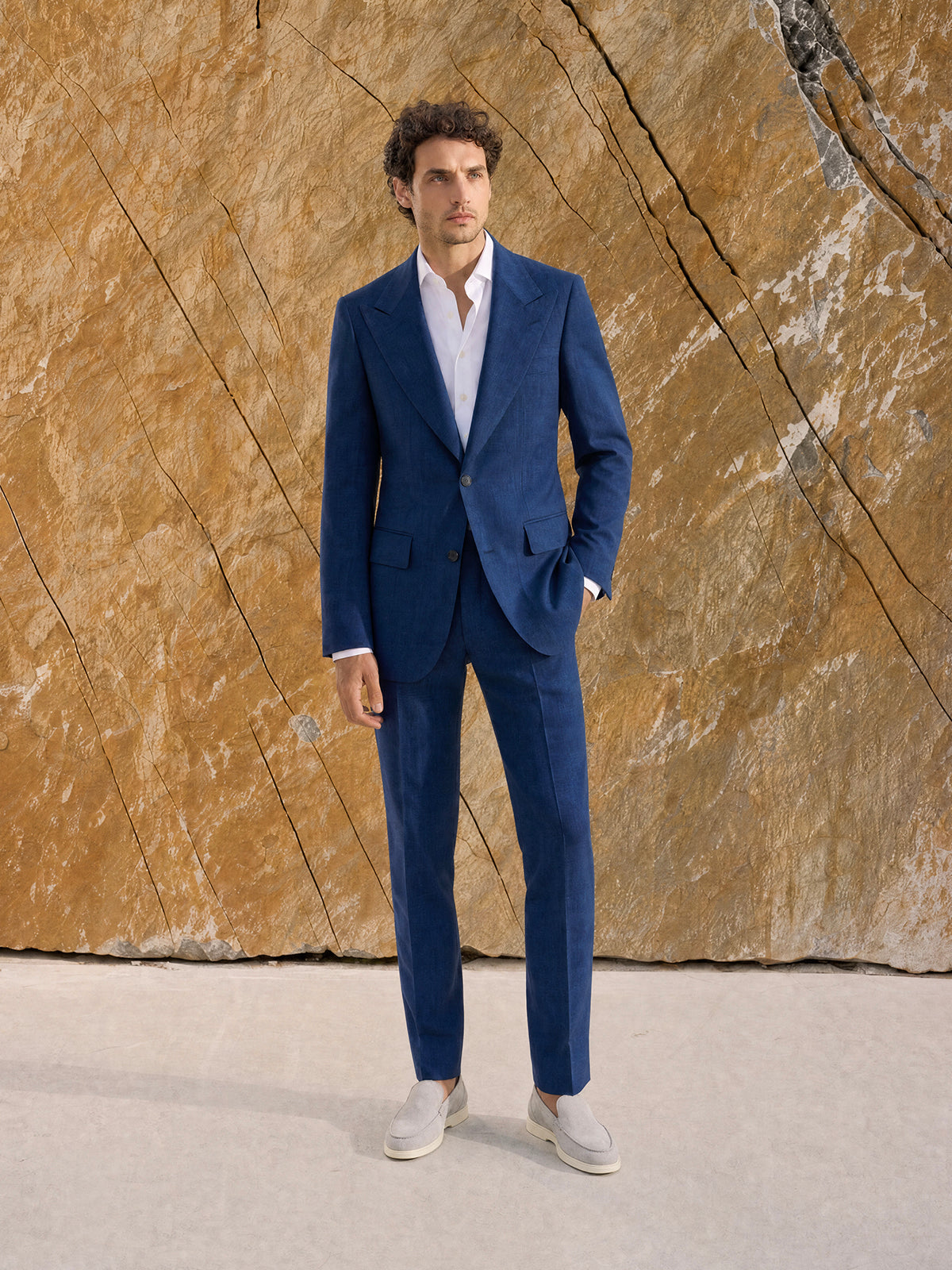Costum tesatura Loro Piana Summertime, bleumarin