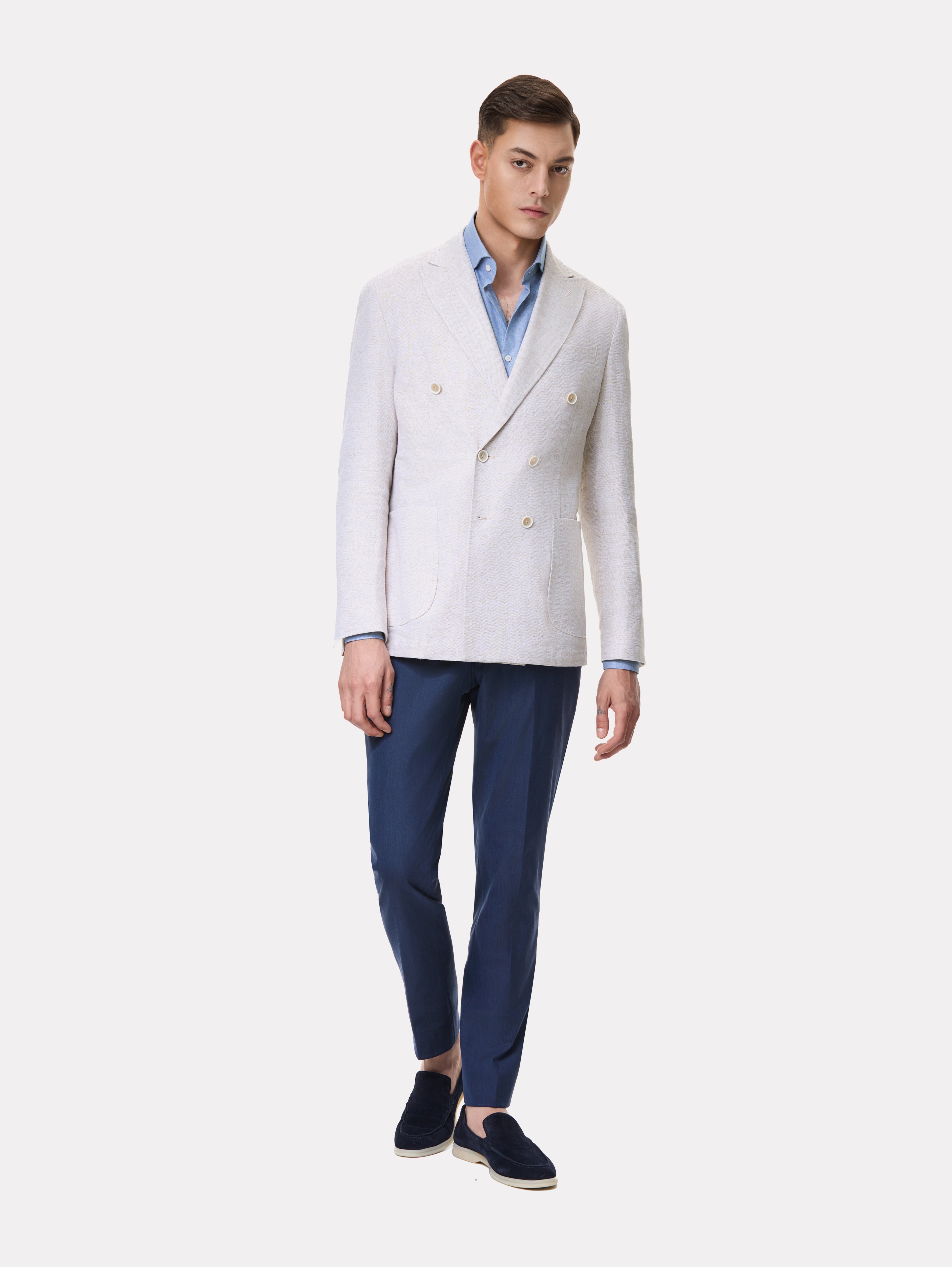 Beige double-breasted jacket
