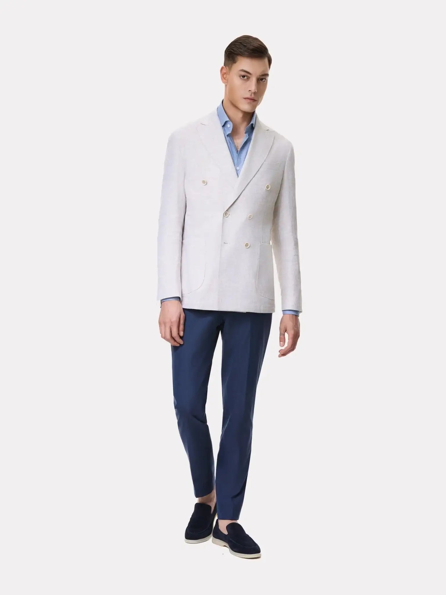 Sacou bej la doua randuri de nasturi