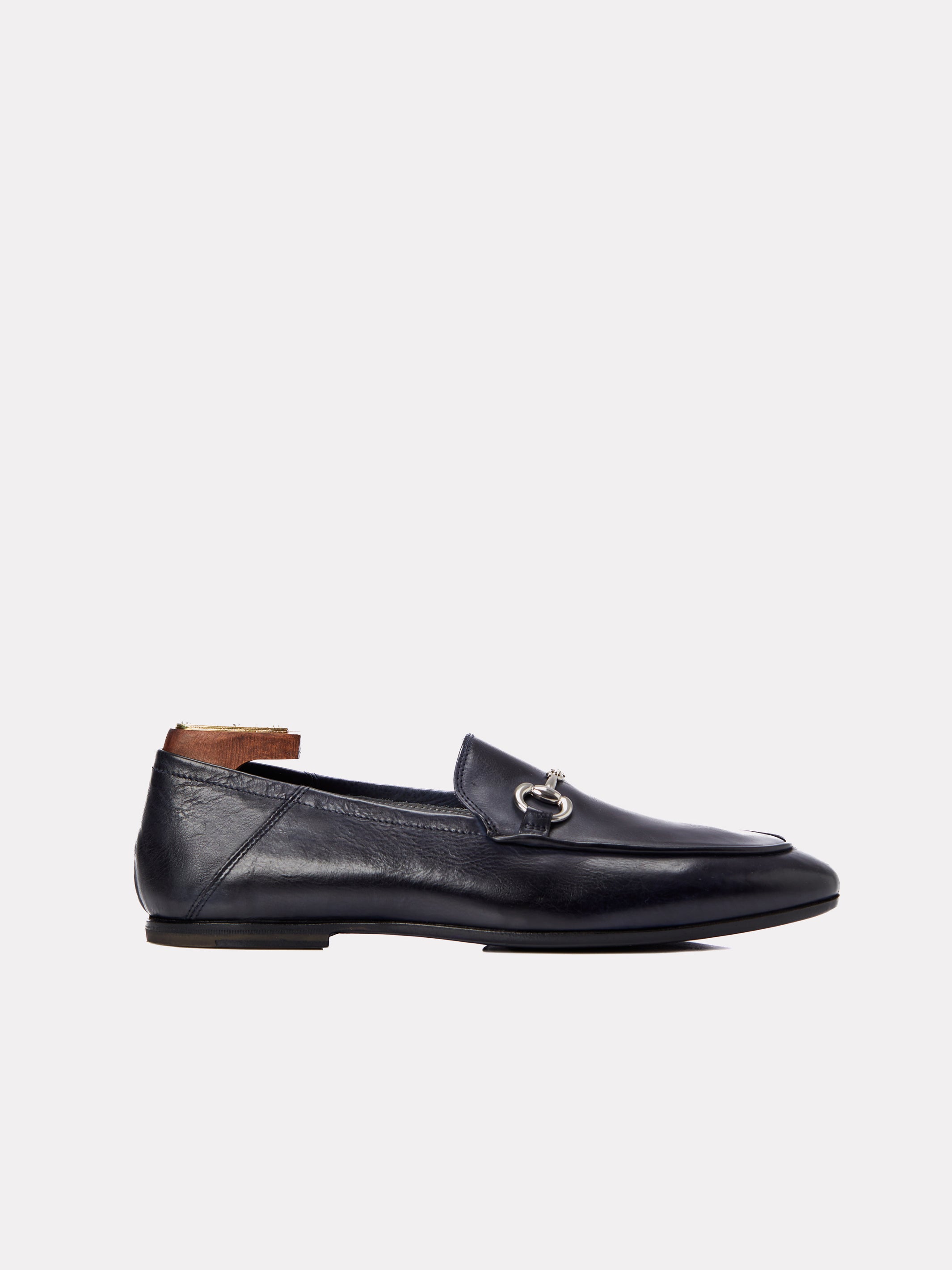 Loafer shoes with metallic chain, navy