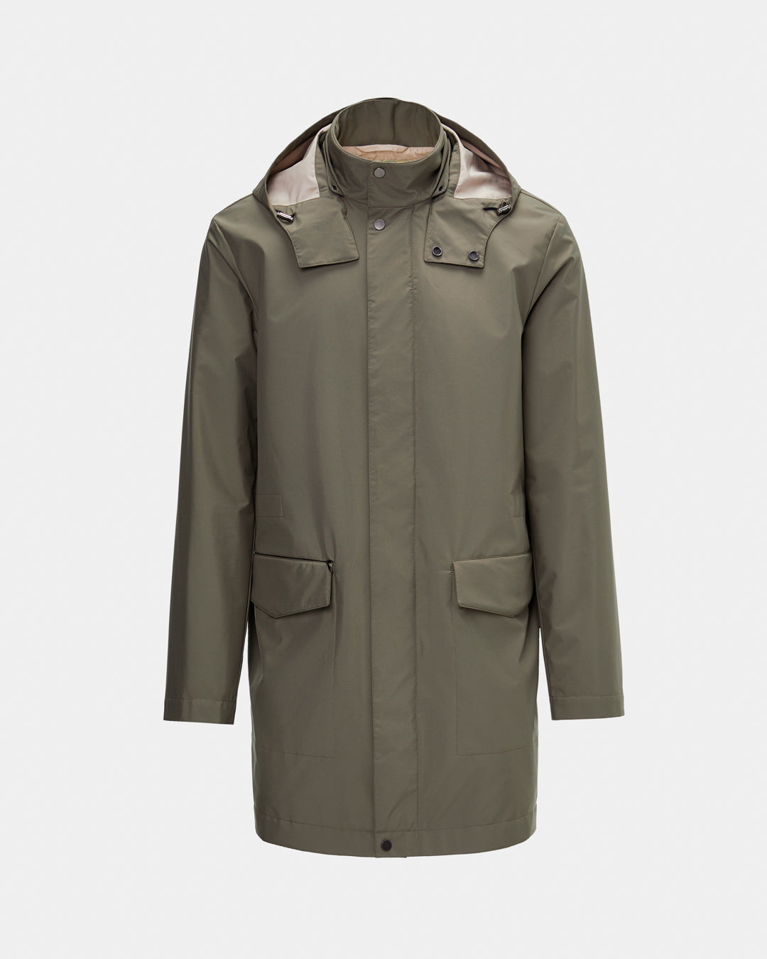 Khaki techno trench coat