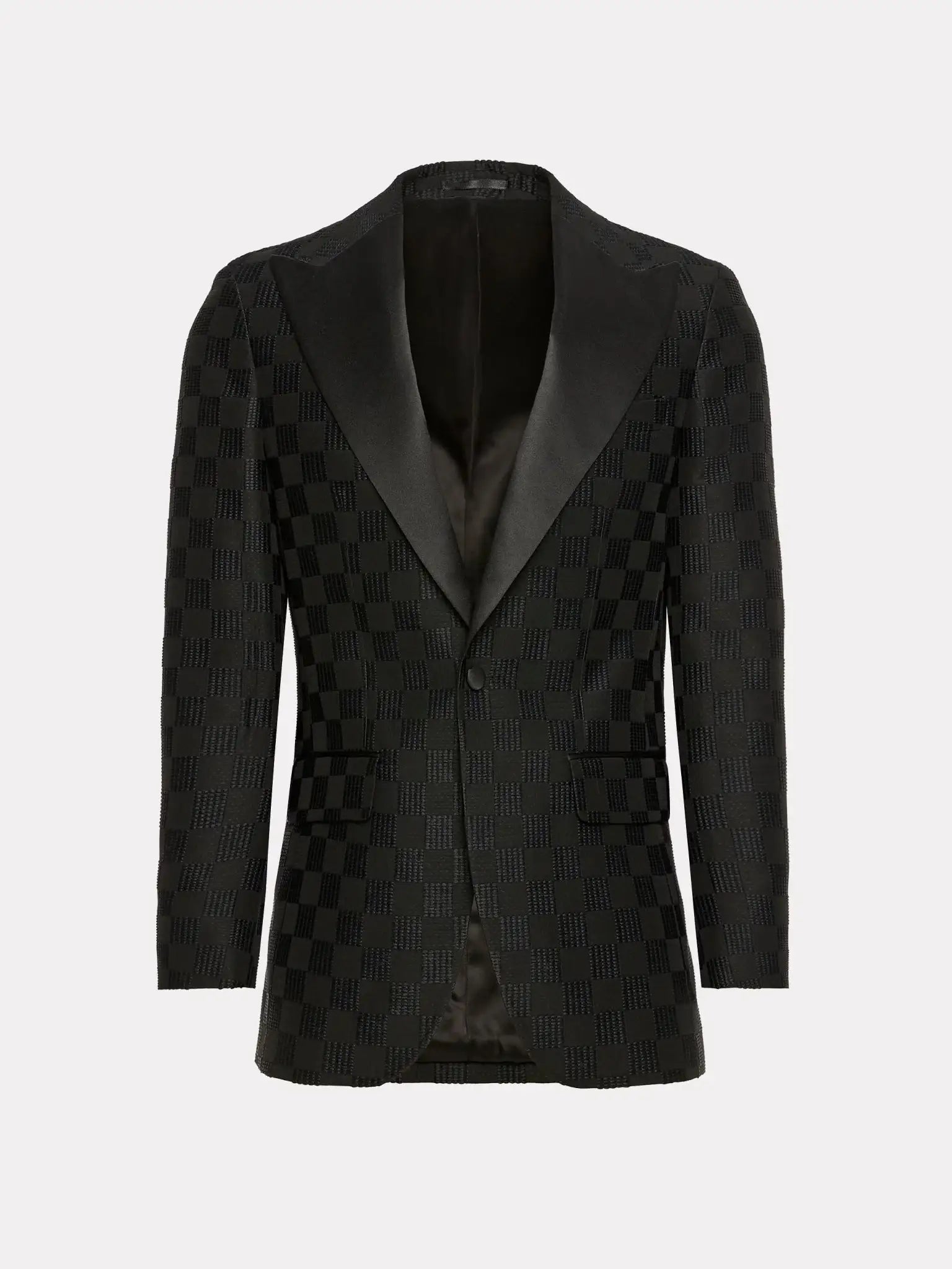 BLACK TUXEDO JACKET shiny pattern