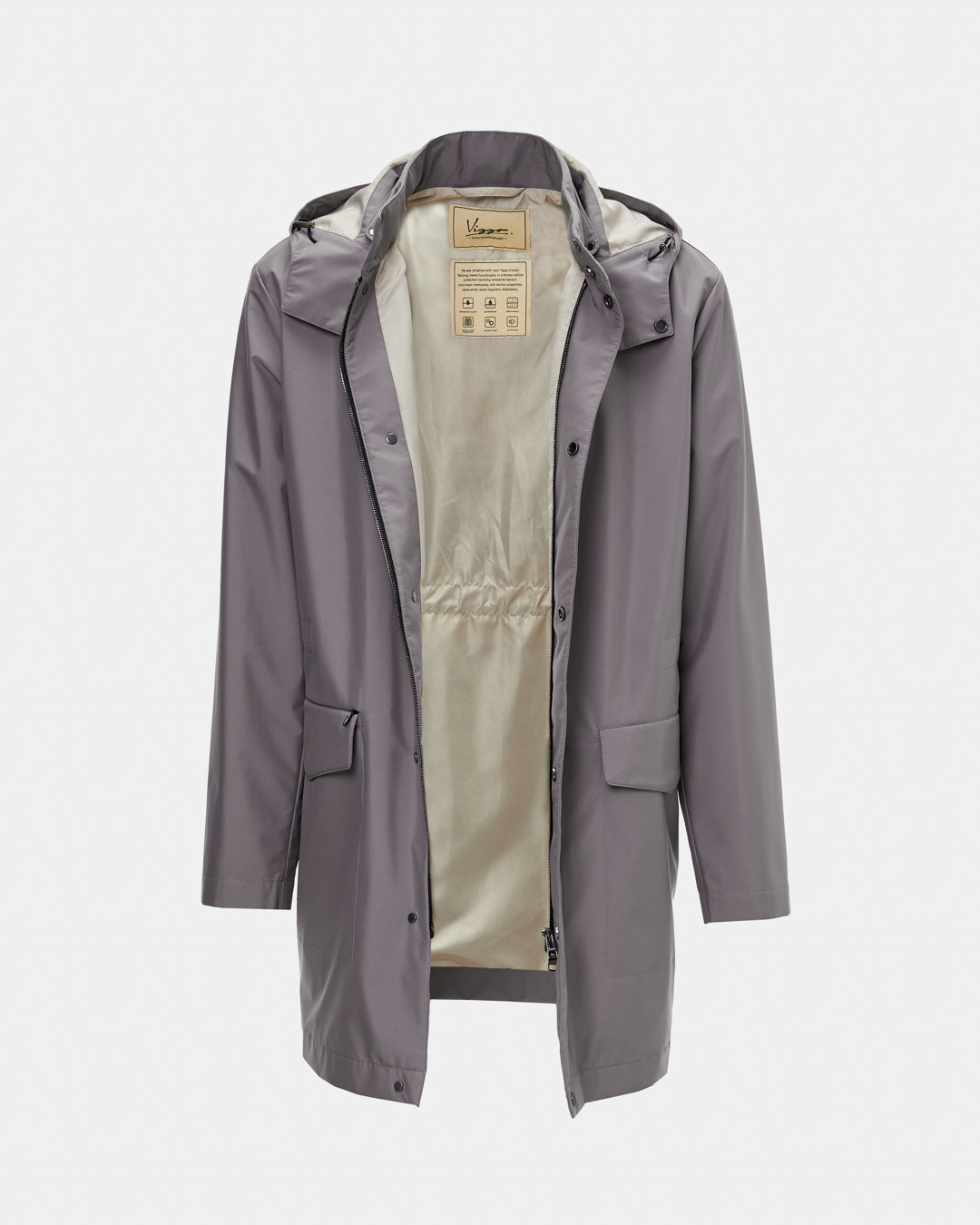 Grey techno trench coat