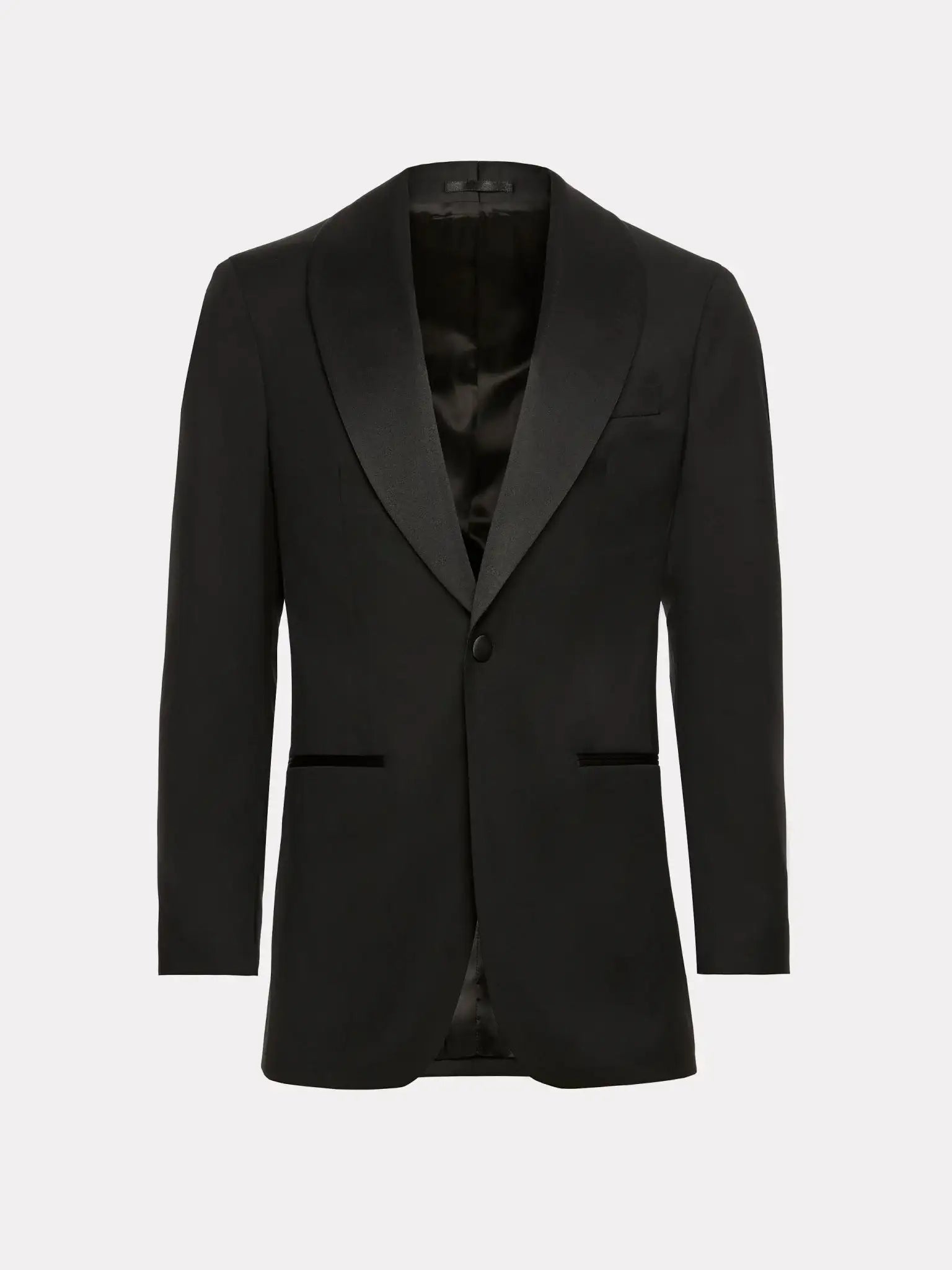 Plain black tuxedo jacket with lapel