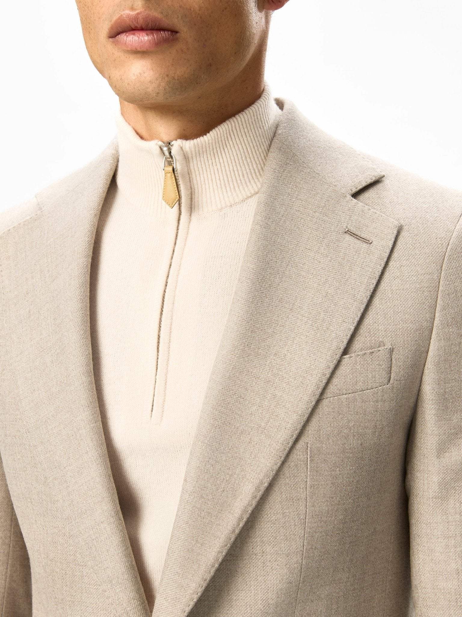 Beige jacket Vitale Barberis Canonico fabric