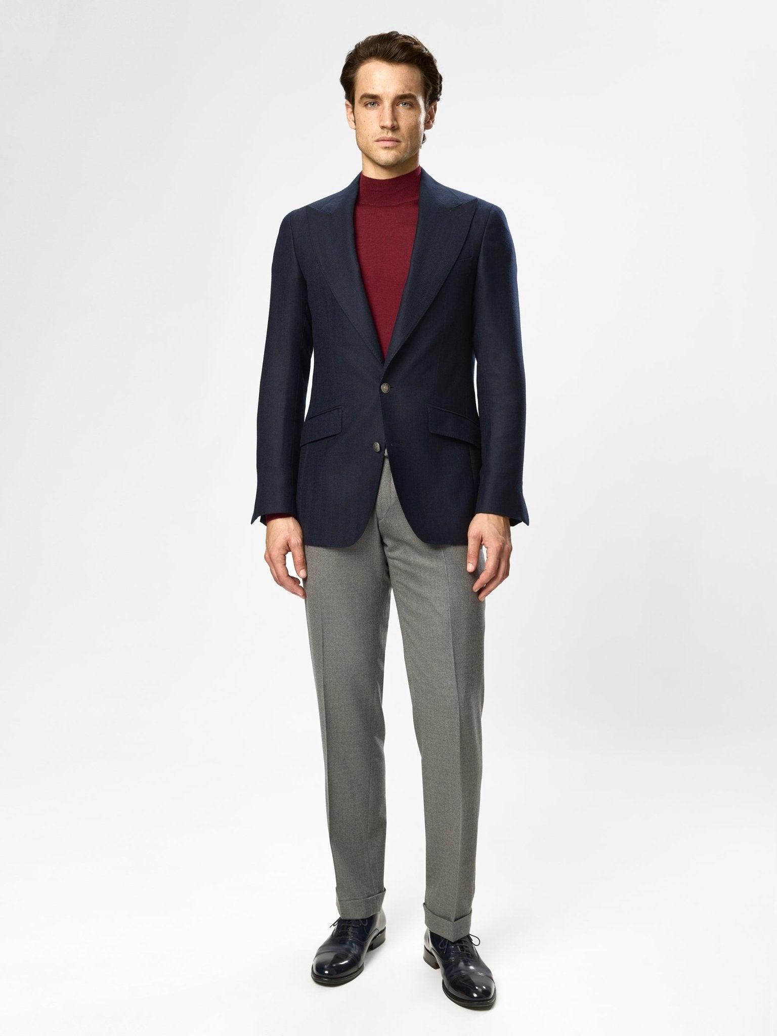 Sacou navy herringbone tesatura Vitale Barberis Canonico - Viggo