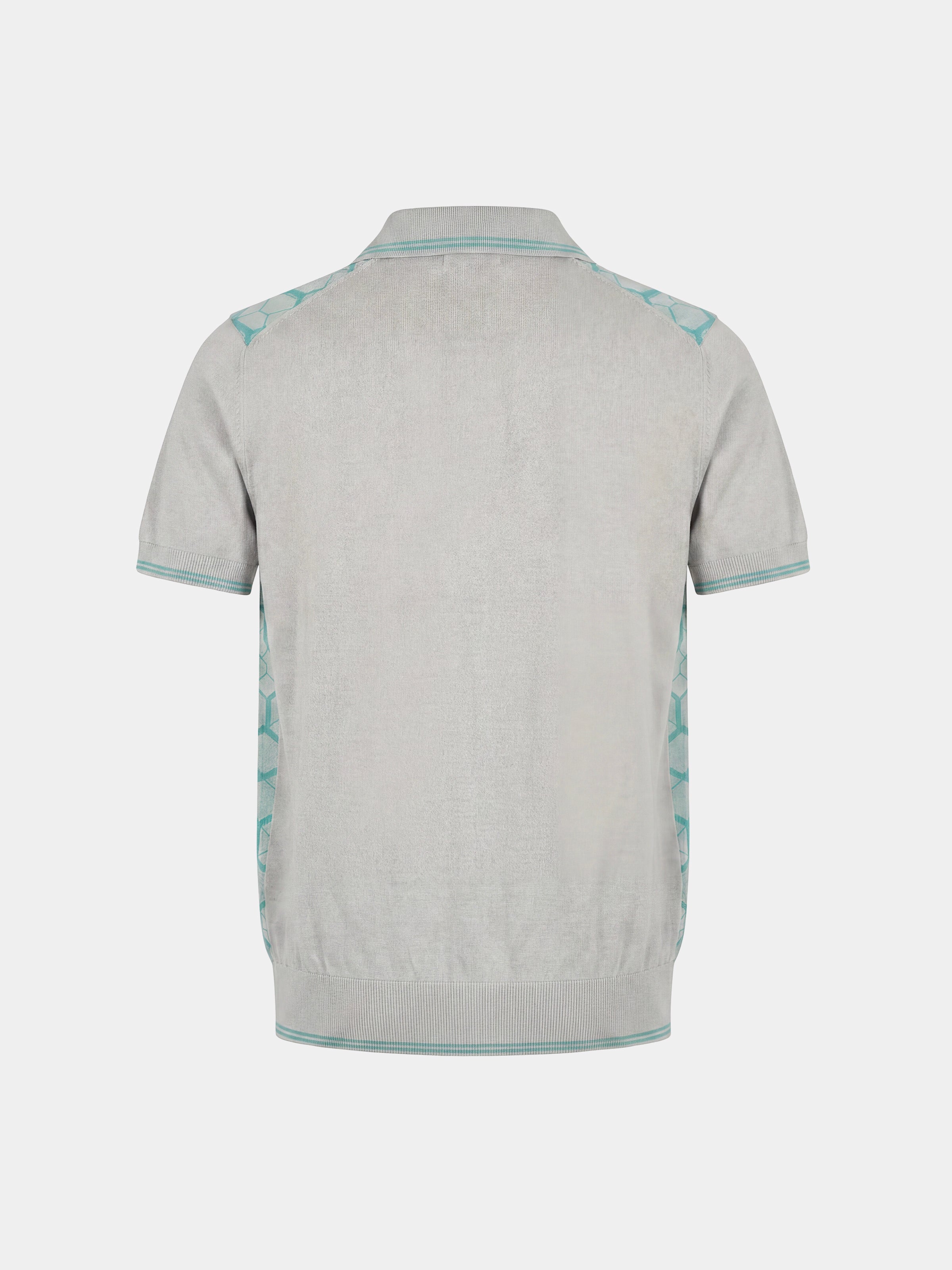 Tricou Polo gri hexagon matase&bumbac