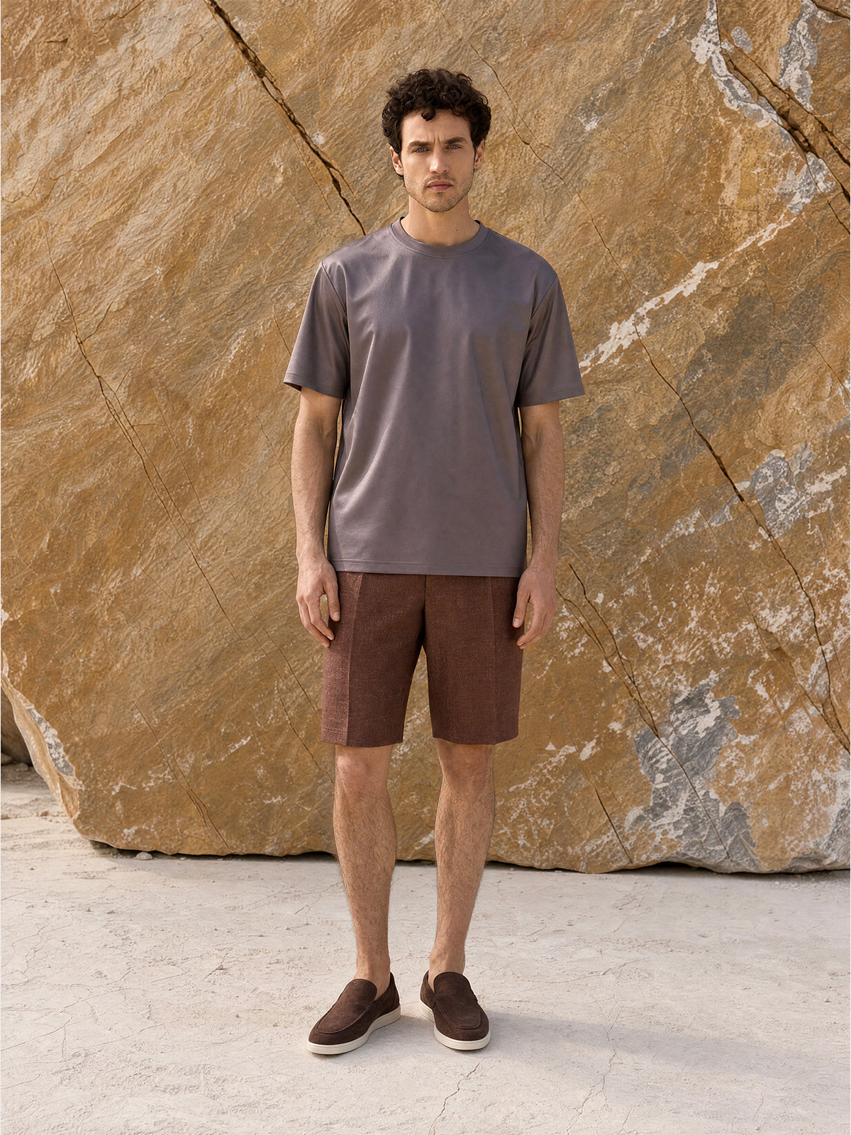 Tricou maro din bumbac Oeko-Tex®