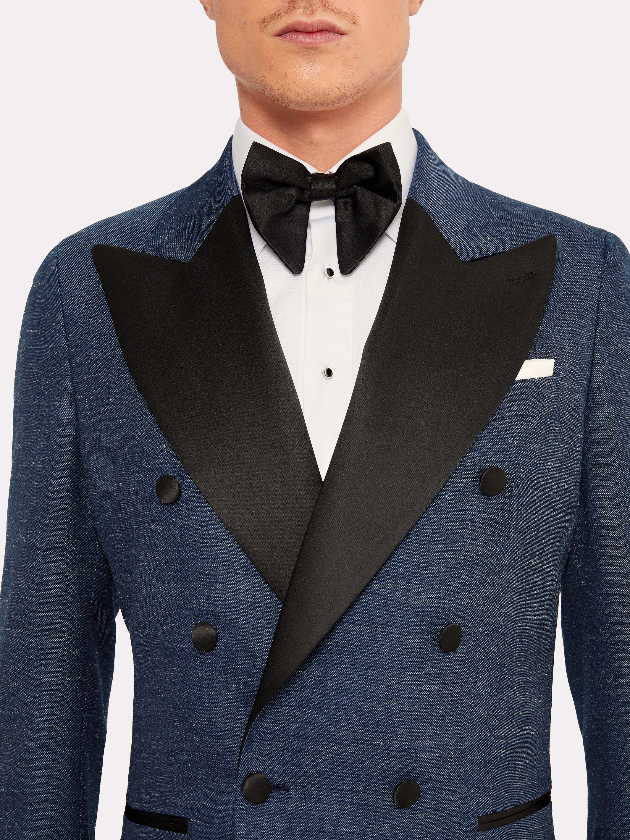 Finely textured white shirt with jewel buttons