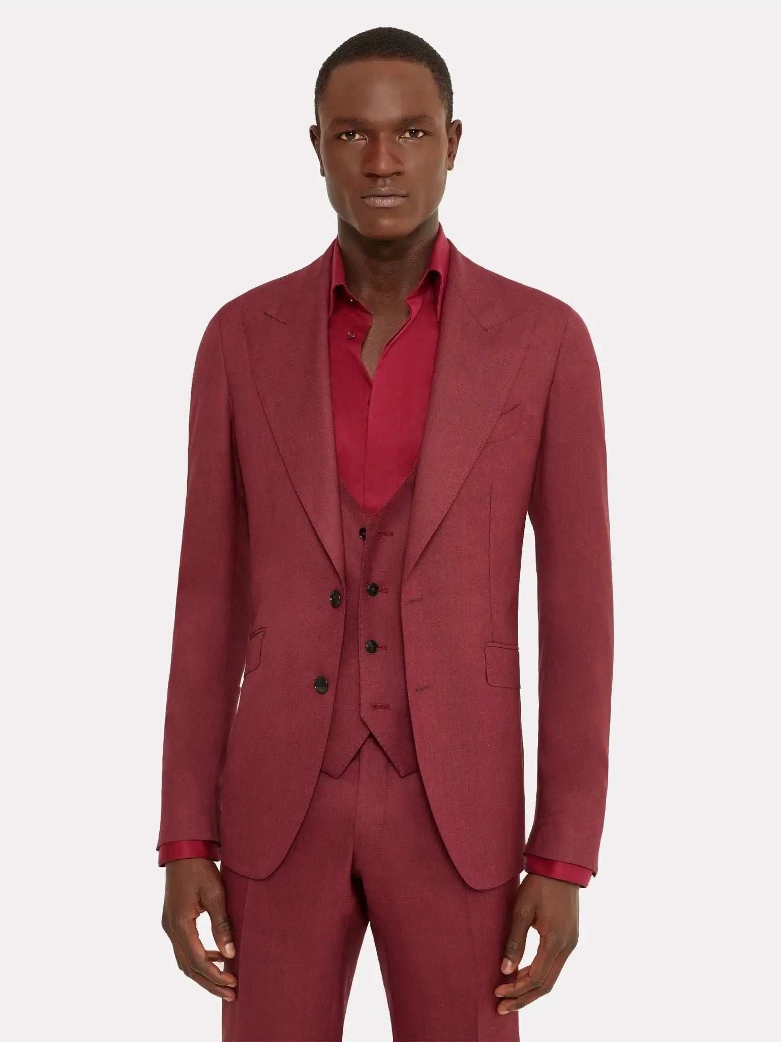 Bordeaux shirt with hidden buttons