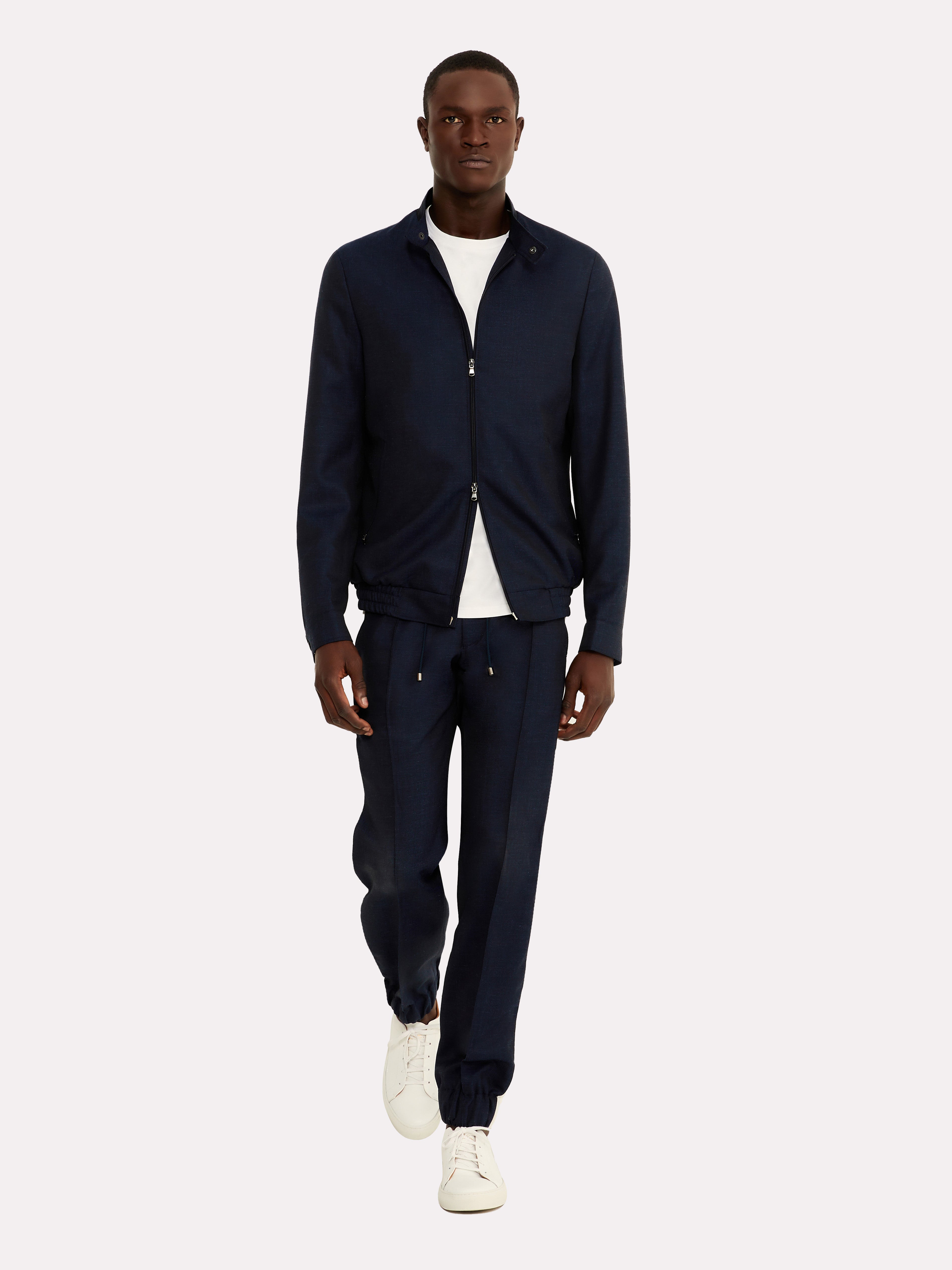 Wool, silk and linen trousers