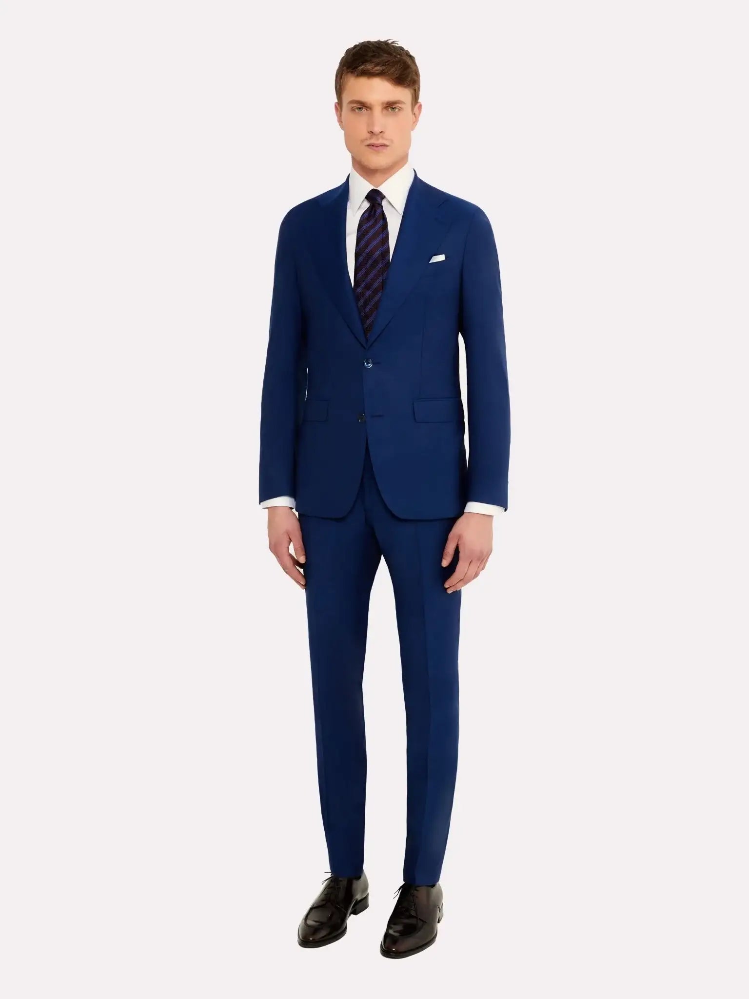 Tallia di Delfino fabric suit, blue wool and silk
