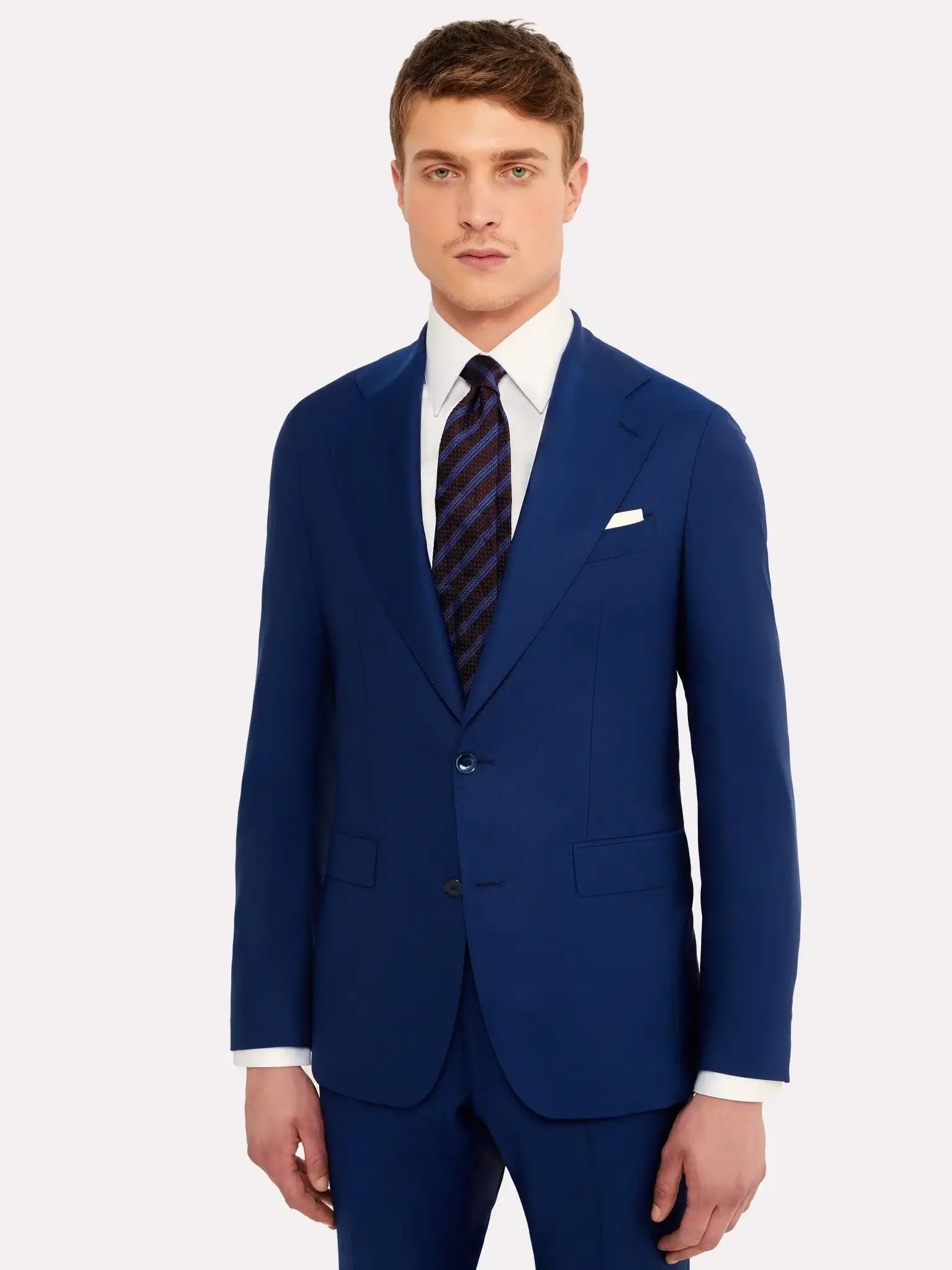 Tallia di Delfino fabric suit, blue wool and silk