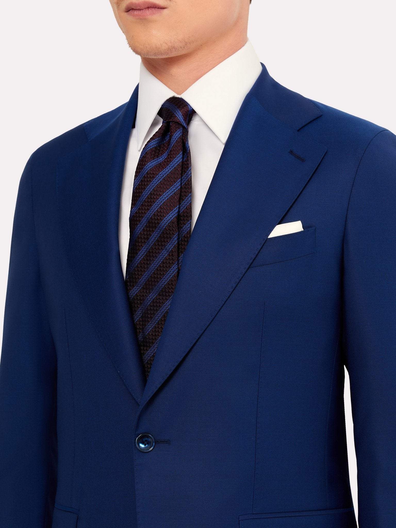 Tallia di Delfino fabric suit, blue wool and silk