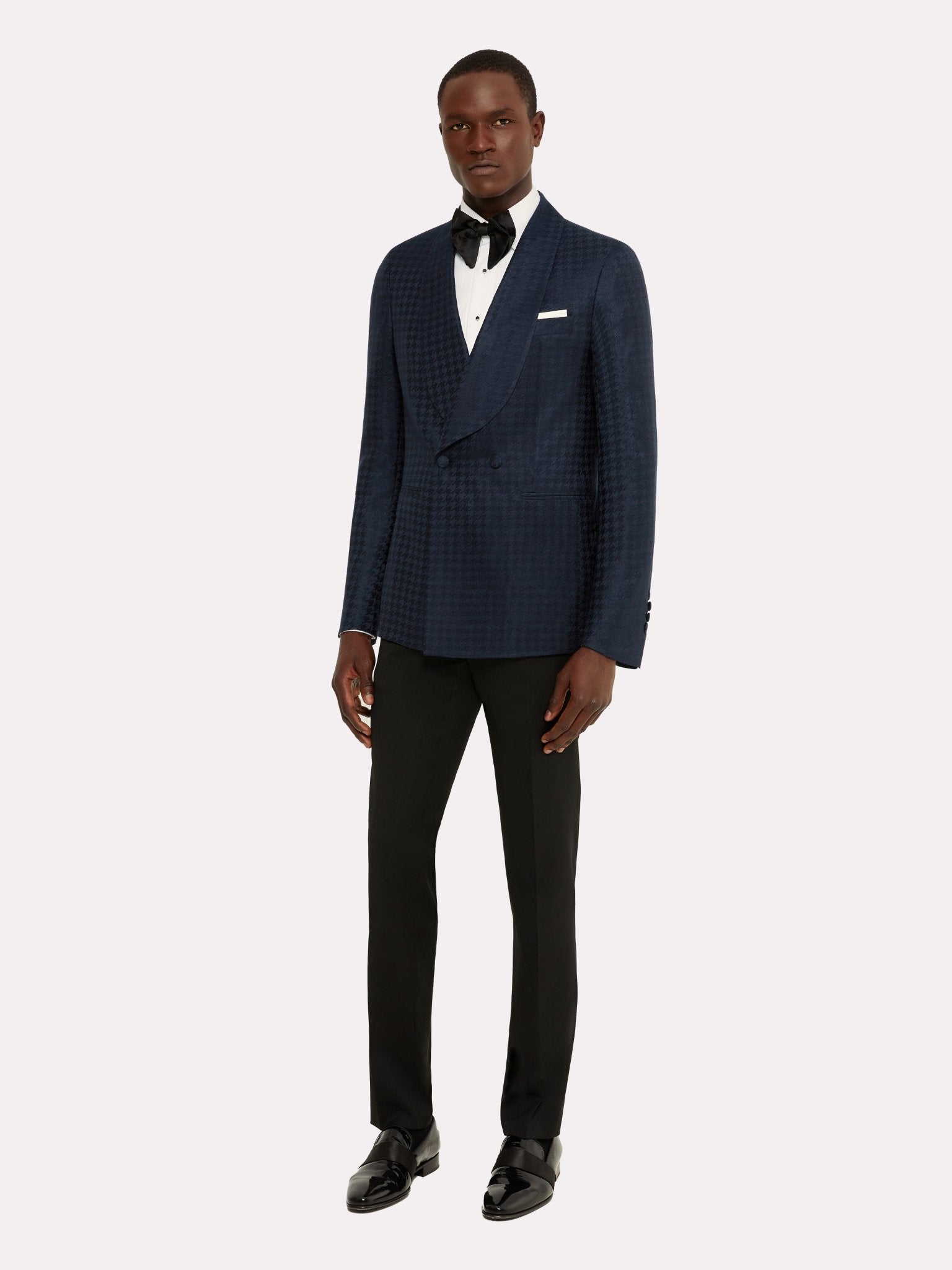 Sacou smoking casmir si matase, tesatura Piacenza, navy - Viggo