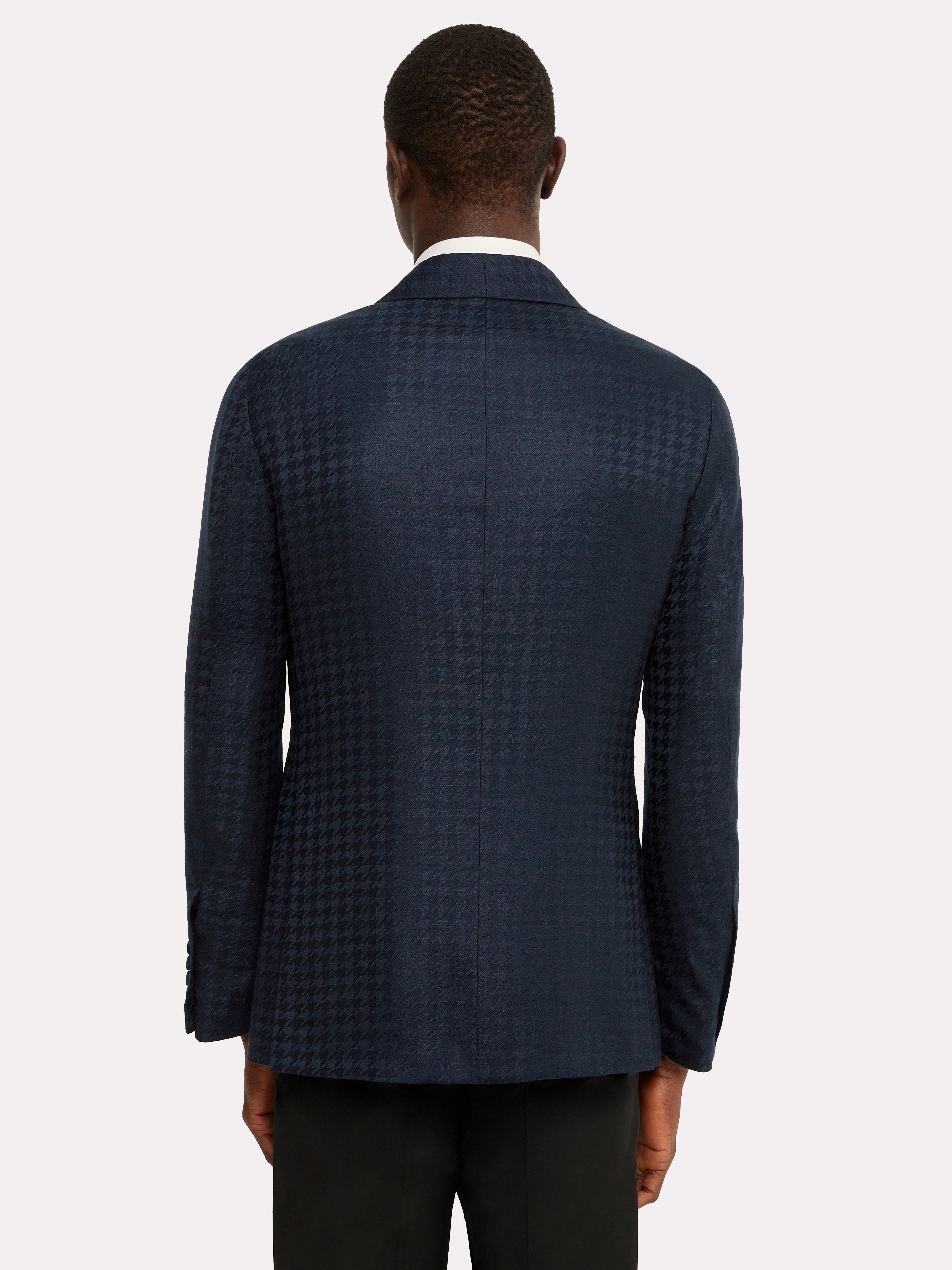 Cashmere and silk tuxedo jacket, Piacenza fabric, navy
