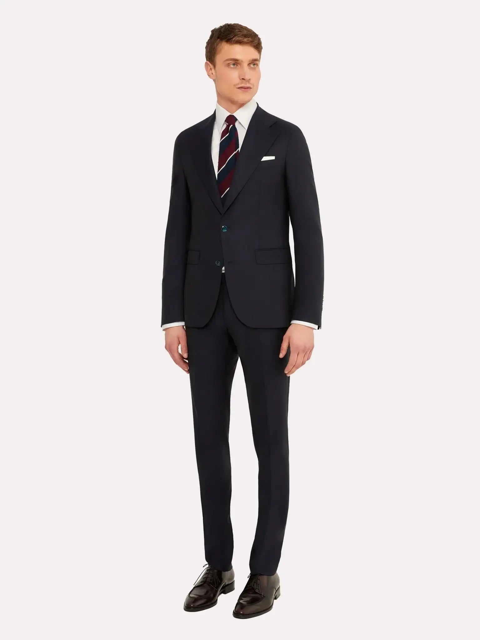 Tallia di Delfino fabric suit, wool and silk, navy
