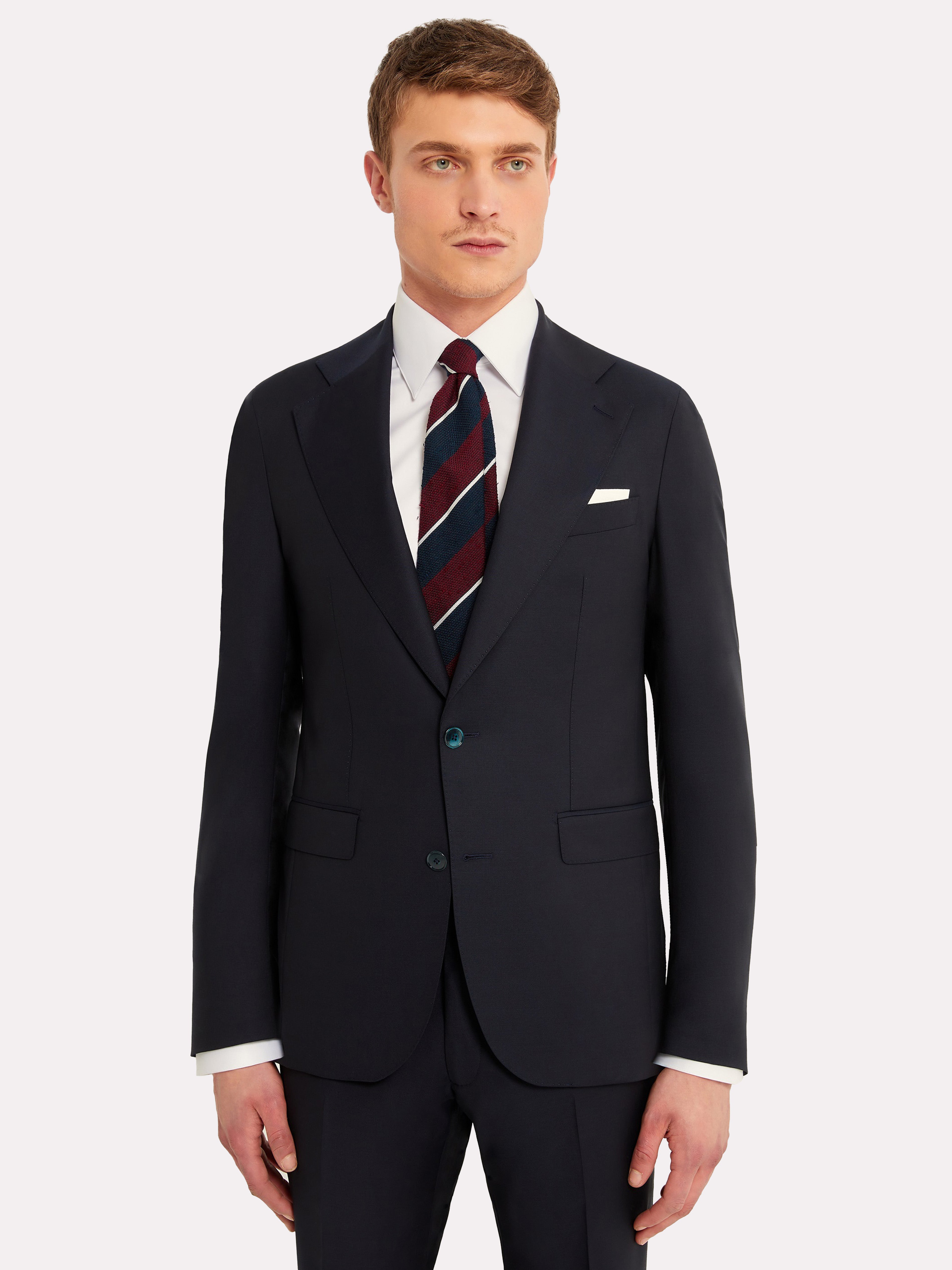Costum tesatura Tallia di Delfino, lana si matase, navy