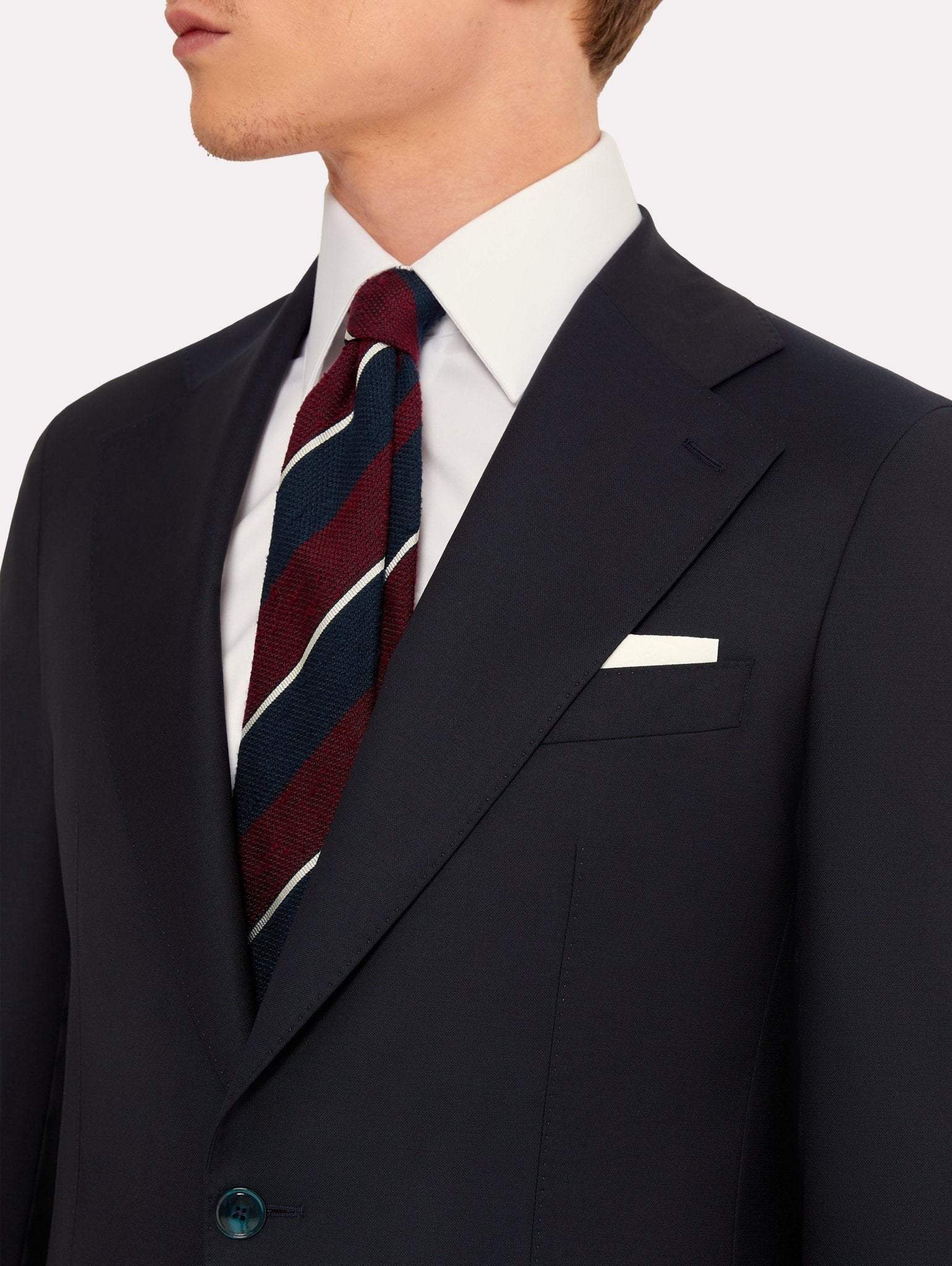 Tallia di Delfino fabric suit, wool and silk, navy