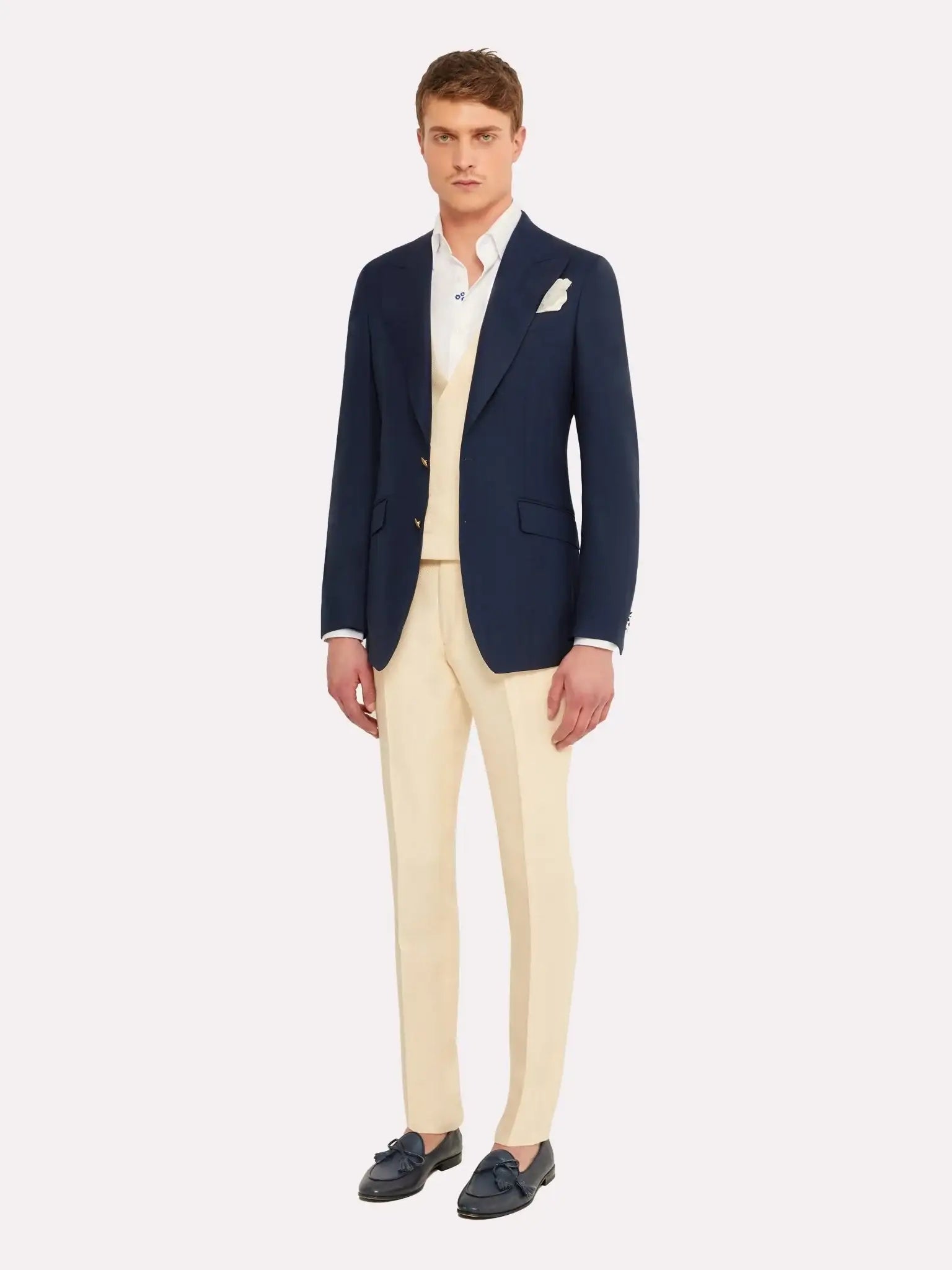 Pantaloni cu talie reglabila din in si matase