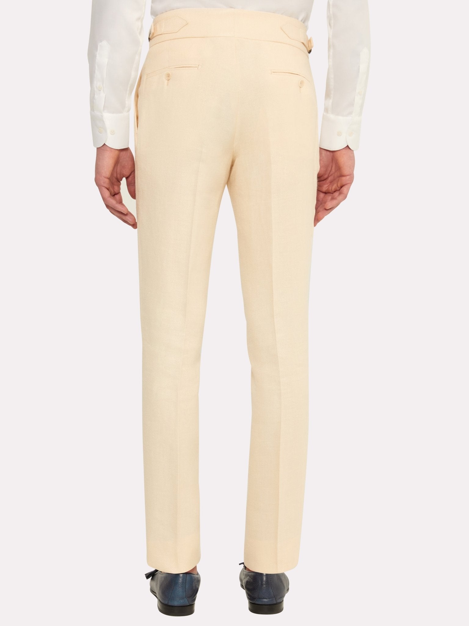 Pantaloni cu talie reglabila din in si matase - Viggo