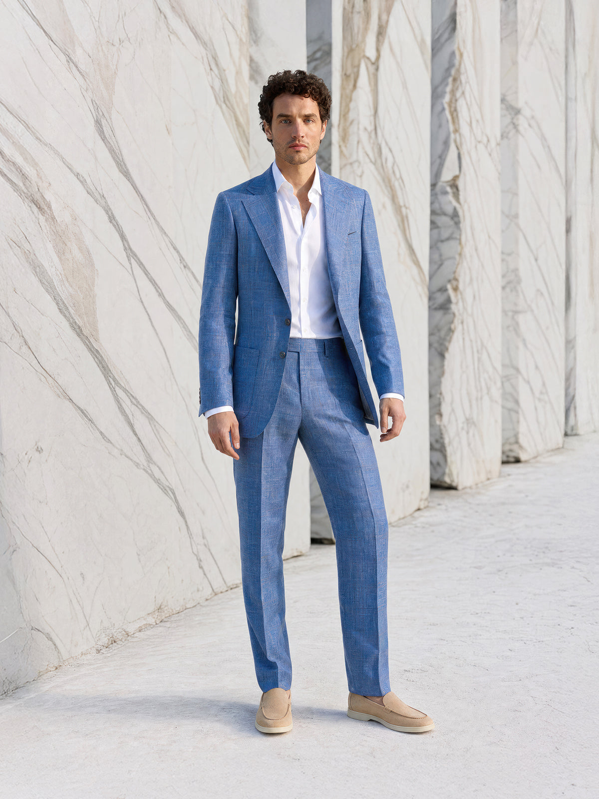 Costum tesatura Loro Piana Summertime, albastru