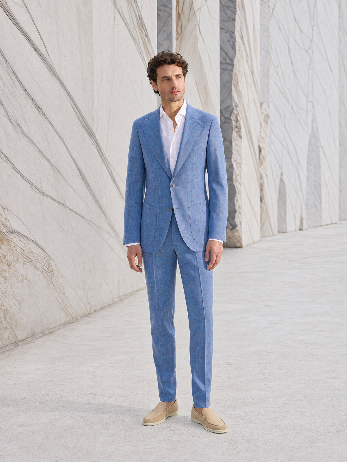 Costum tesatura Loro Piana Summertime, albastru