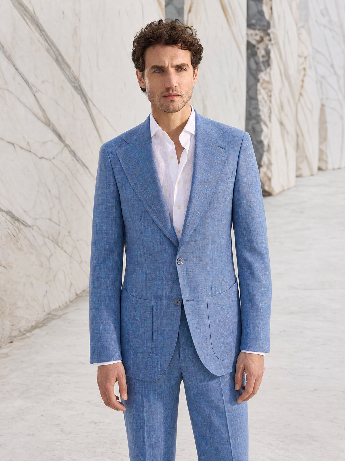 Costum tesatura Loro Piana Summertime, albastru