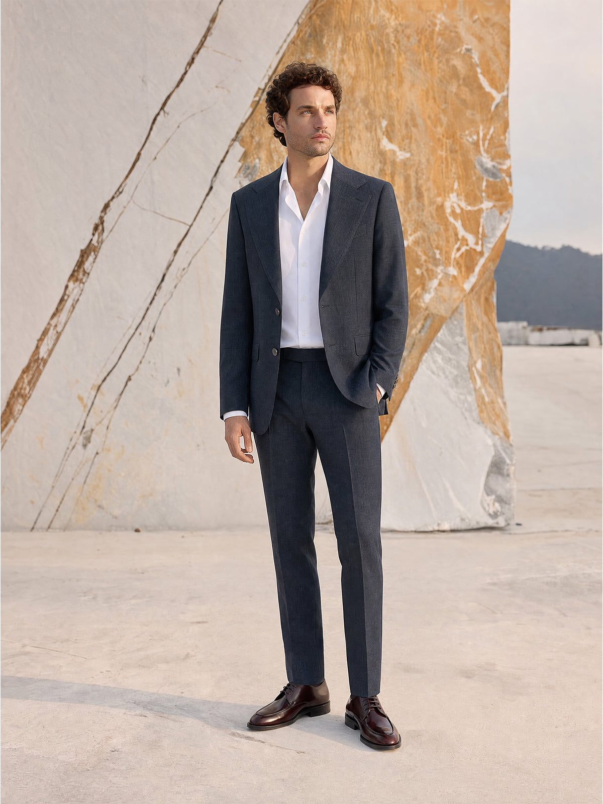 Costum tesatura Loro Piana Mooving 2Ways, lana virgina, gri
