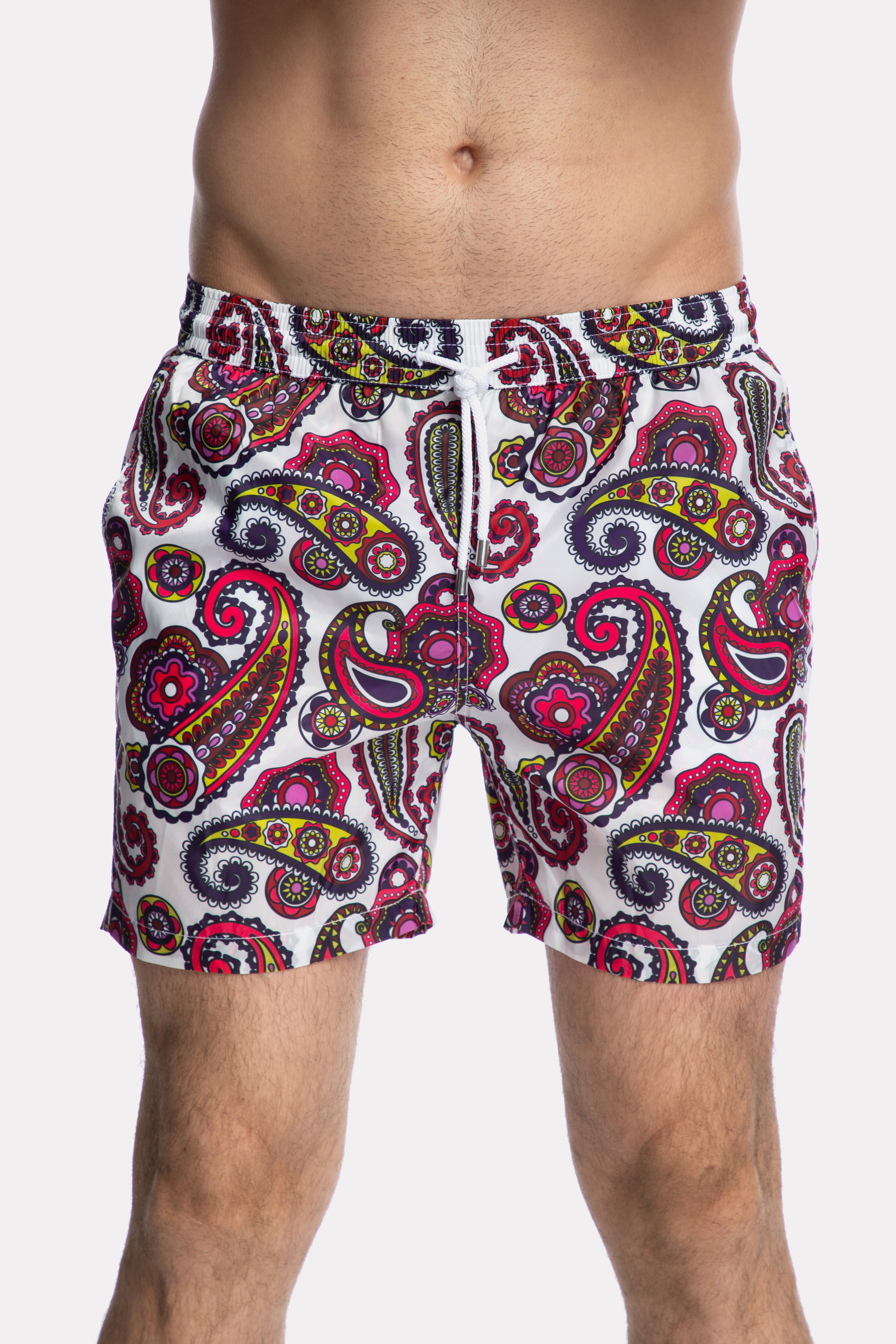 Pantaloni scurti de baie paisley multicolori