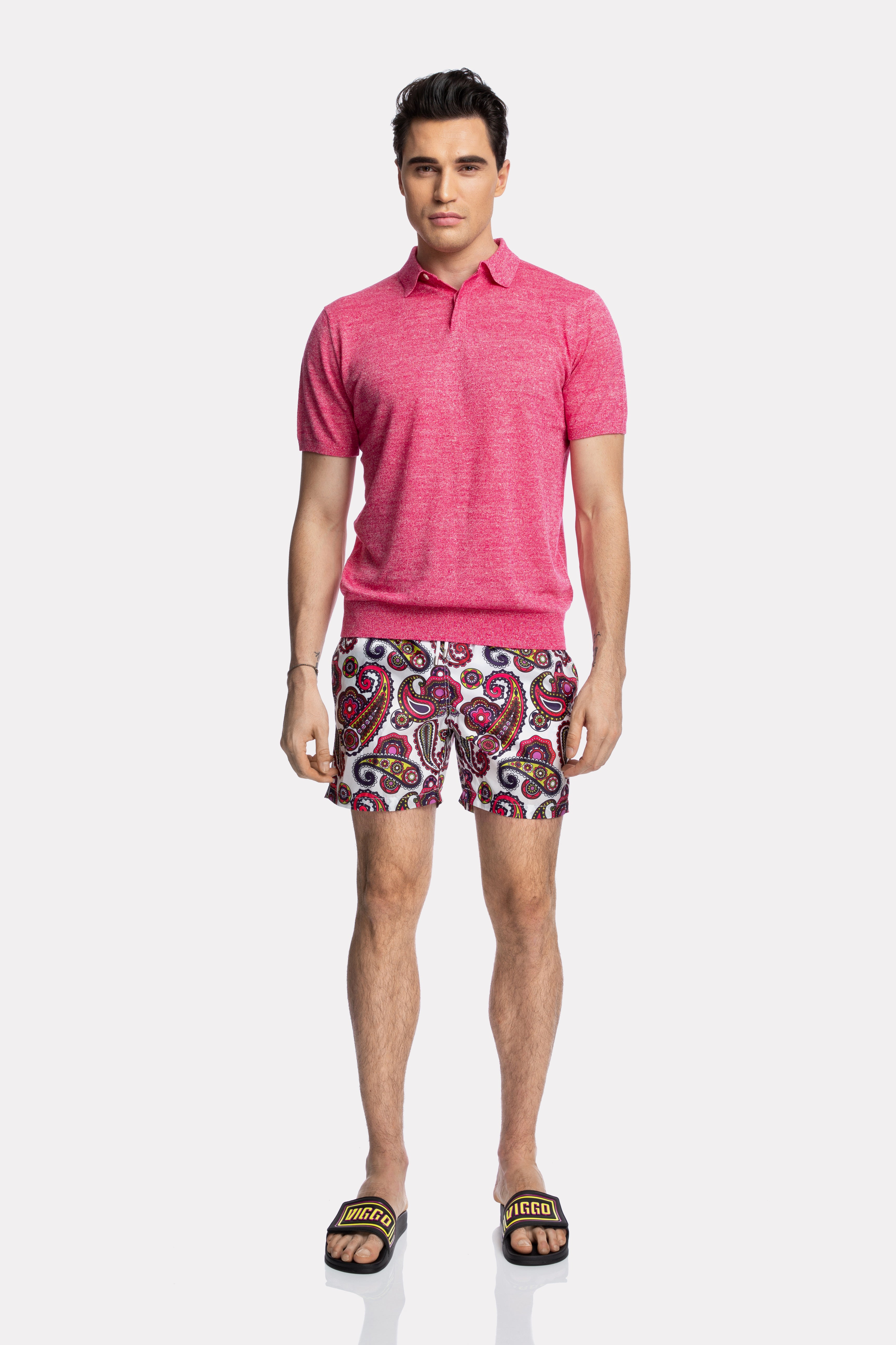 Pantaloni scurti de baie paisley multicolori
