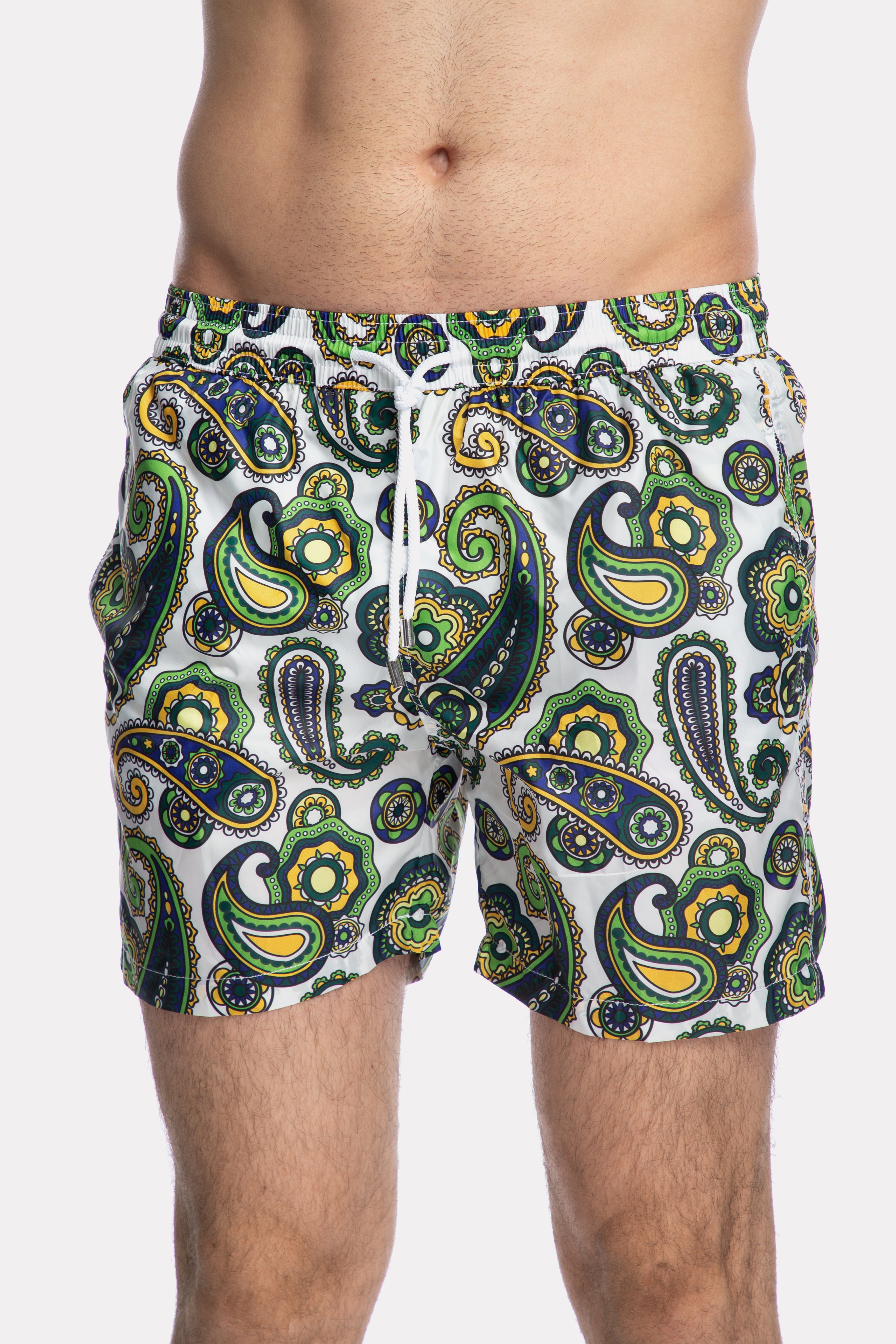 Pantaloni scurti de baie verde si mov