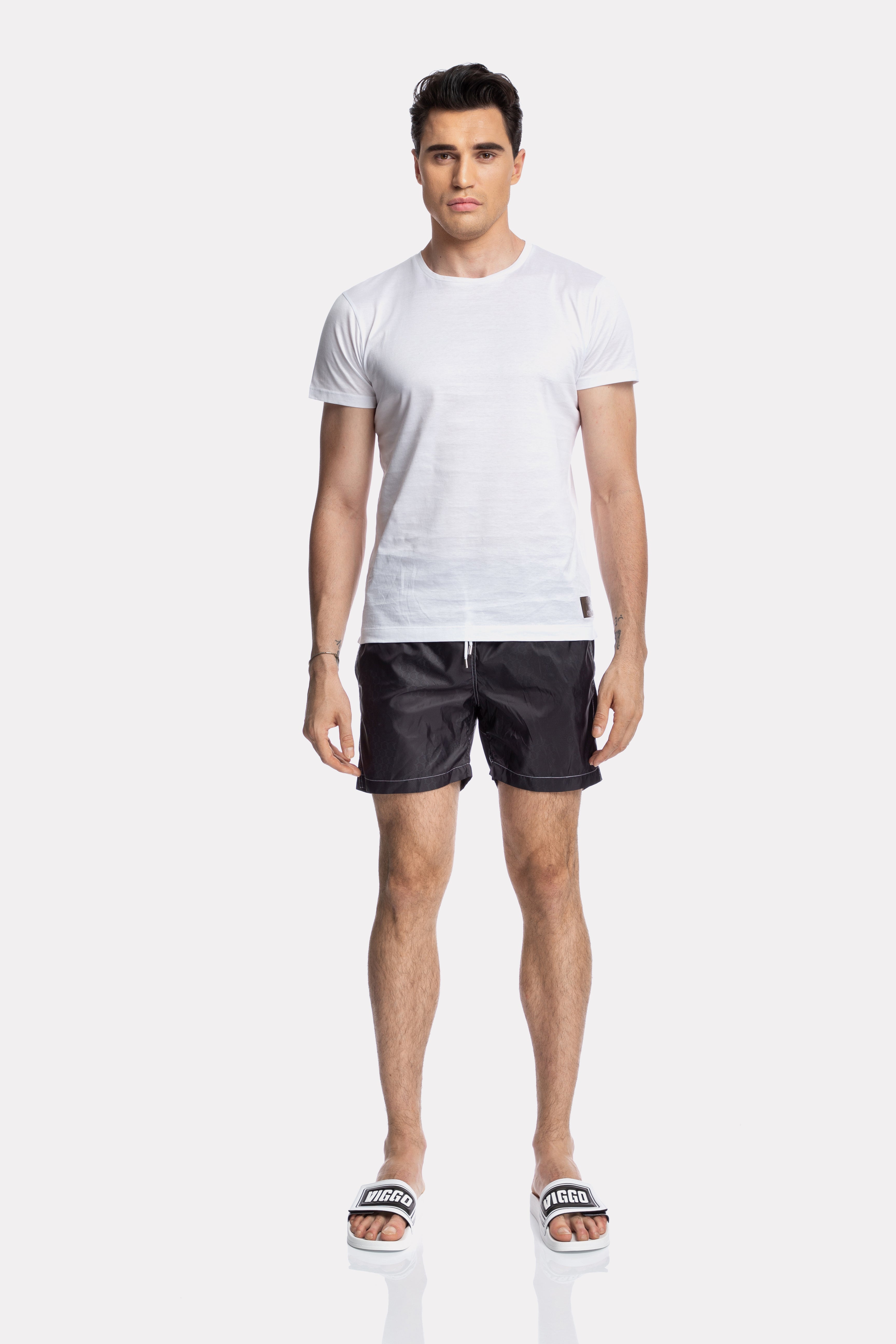 Black swim shorts