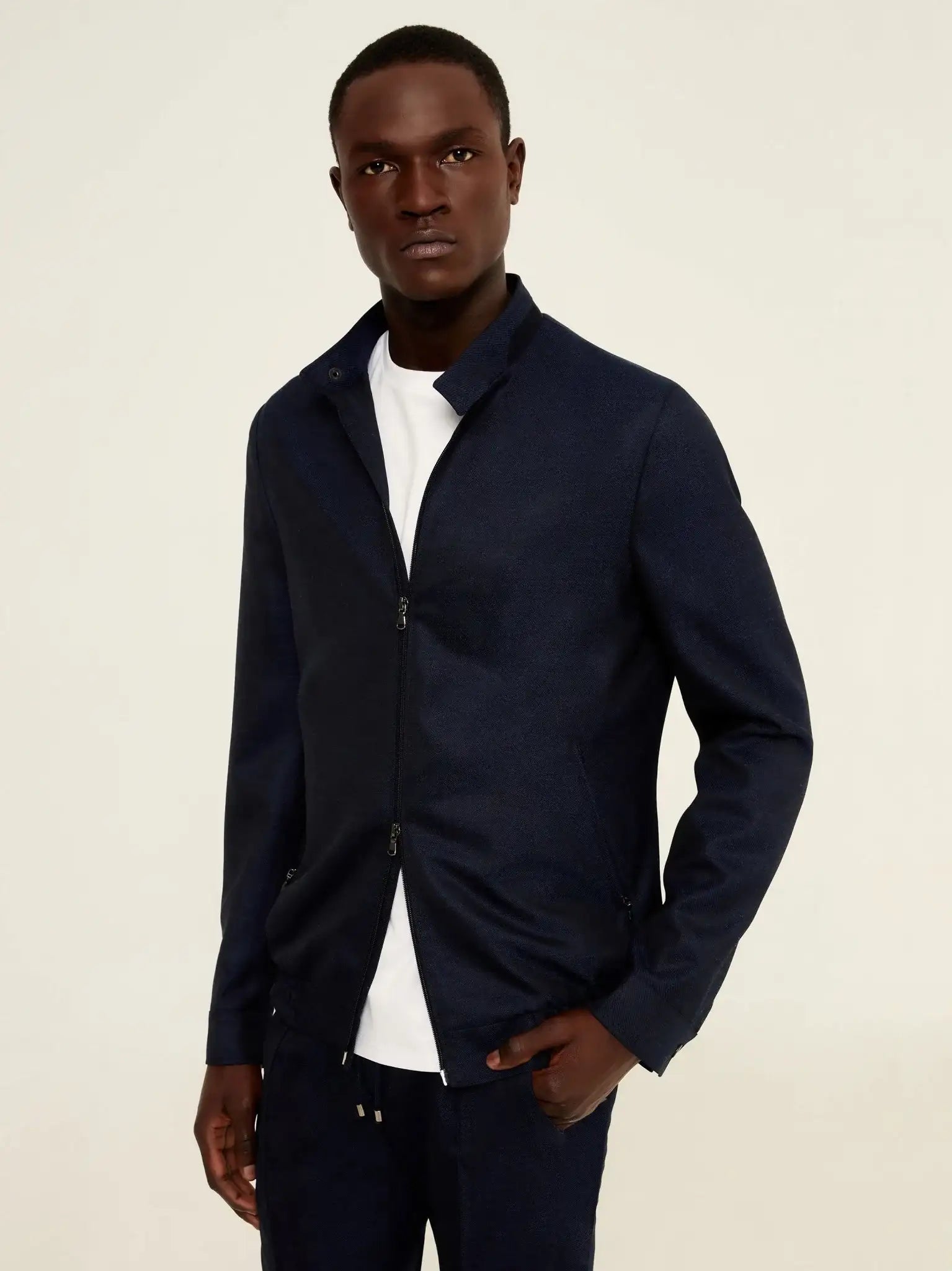 Bluzon biker tesatura Vitale Barberis lana, matase si in