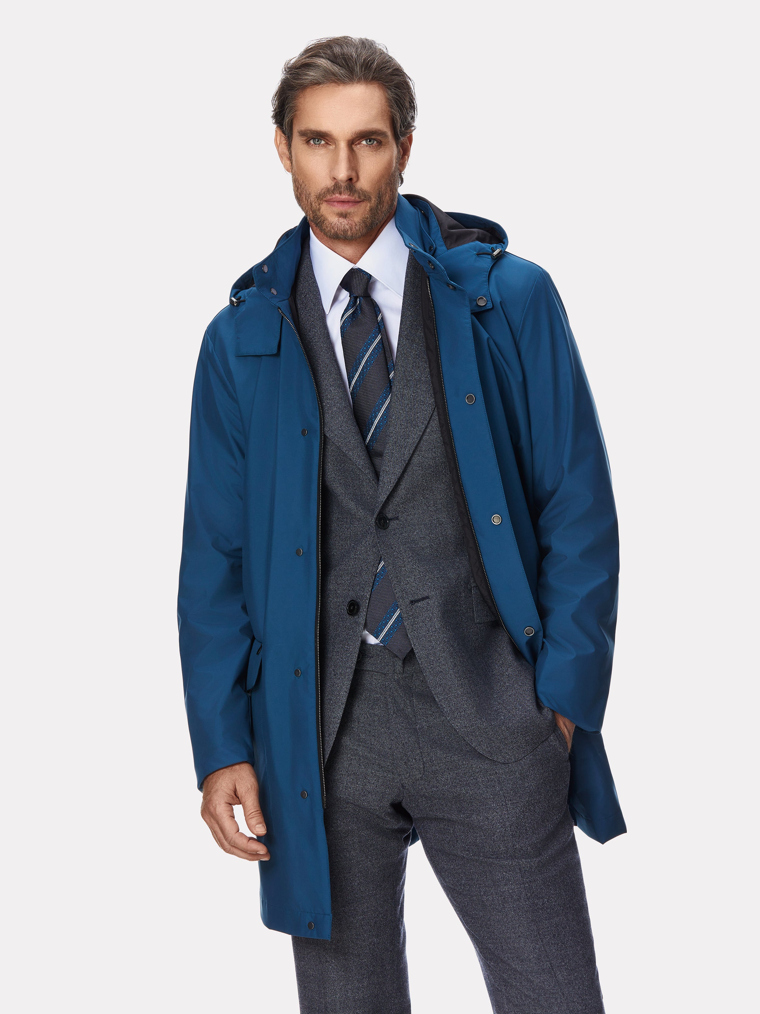 Costum tesatura Loro Piana, flanel texturat