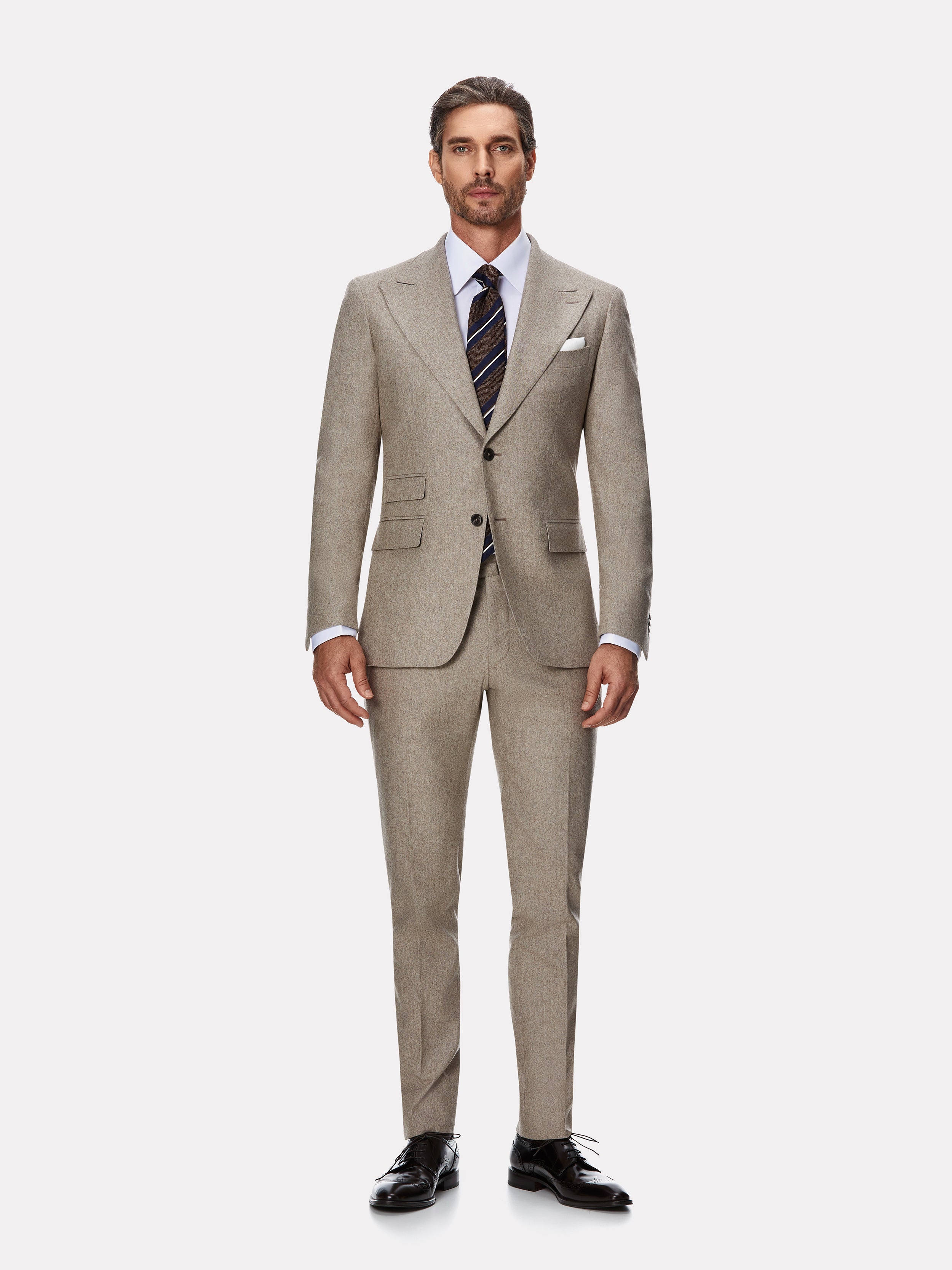 Costum tesatura TG di Fabio, flanel beige, texturat