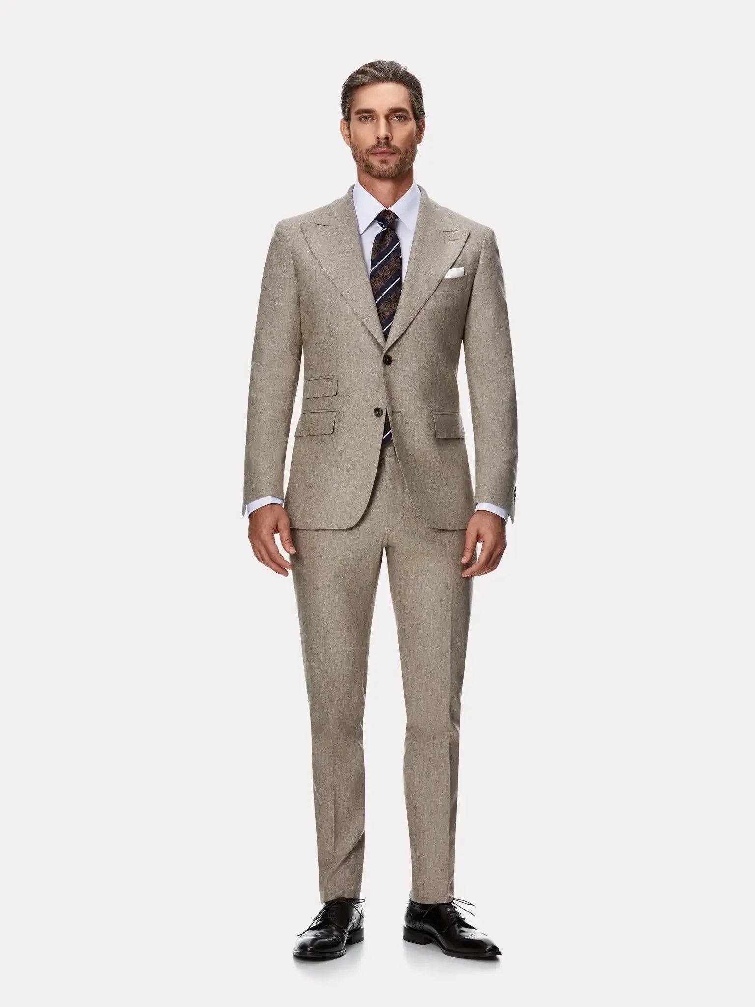 Costum tesatura TG di Fabio, flanel beige, texturat