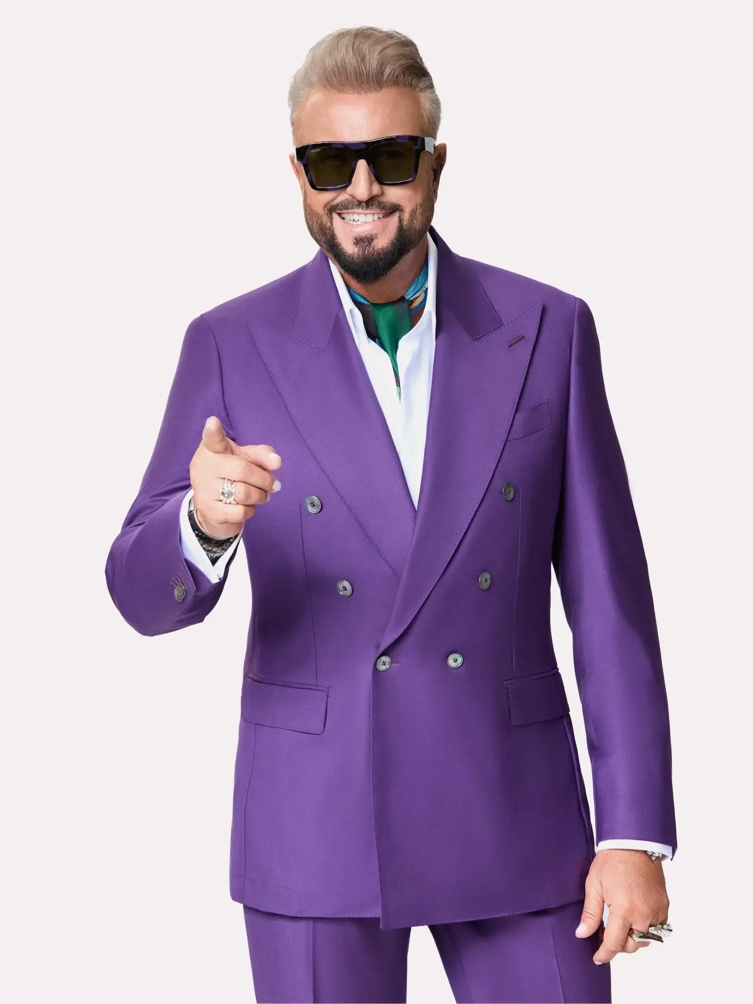 Loro Piana fabric suit, made to measure, purple