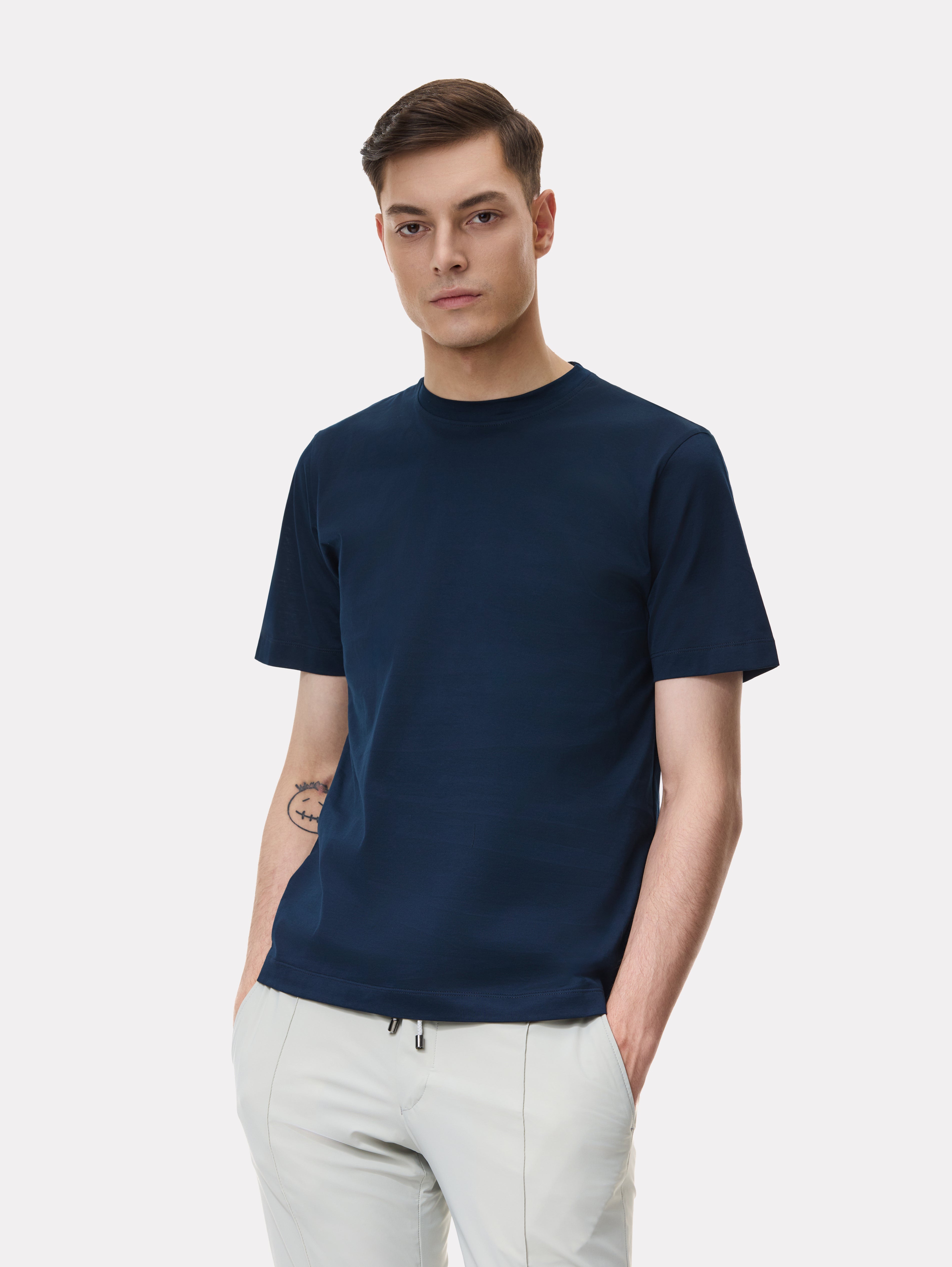 Navy cotton T-shirt Filoscozia®