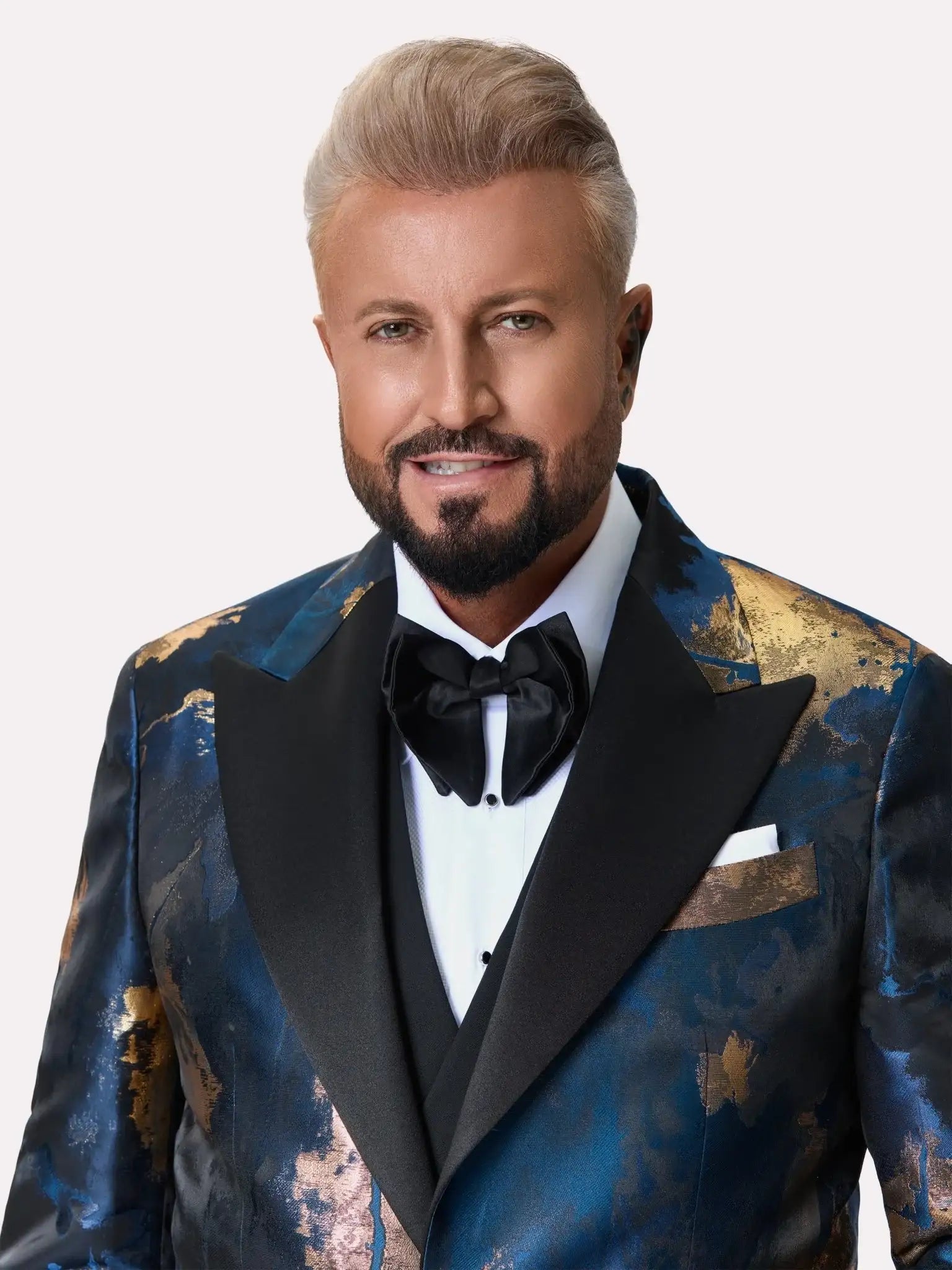Made to measure navy blue tuxedo jacket made from recycled material