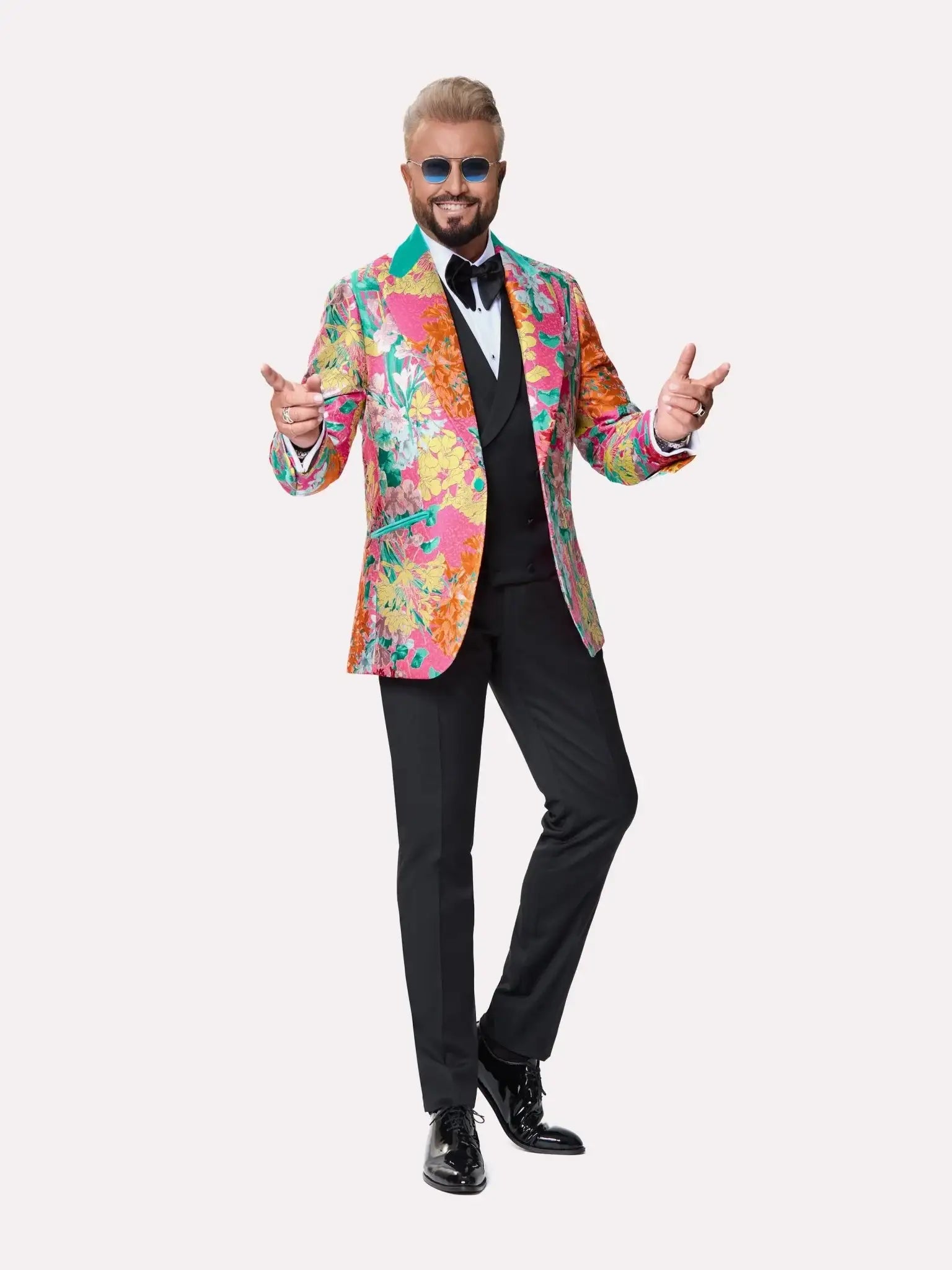 Sacou smoking made to measure floral din material reciclat