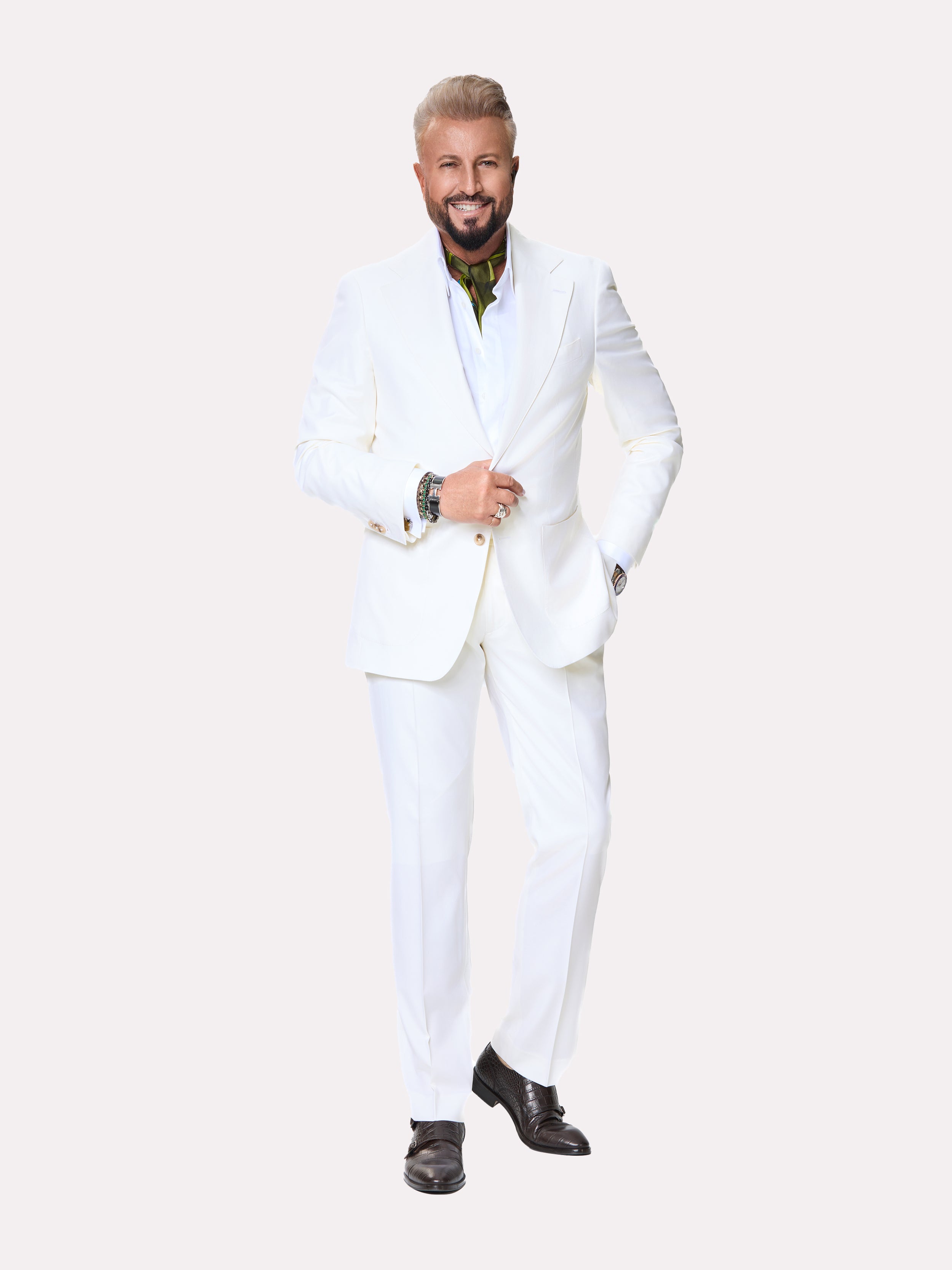Costum tesatura Loro Piana, alb