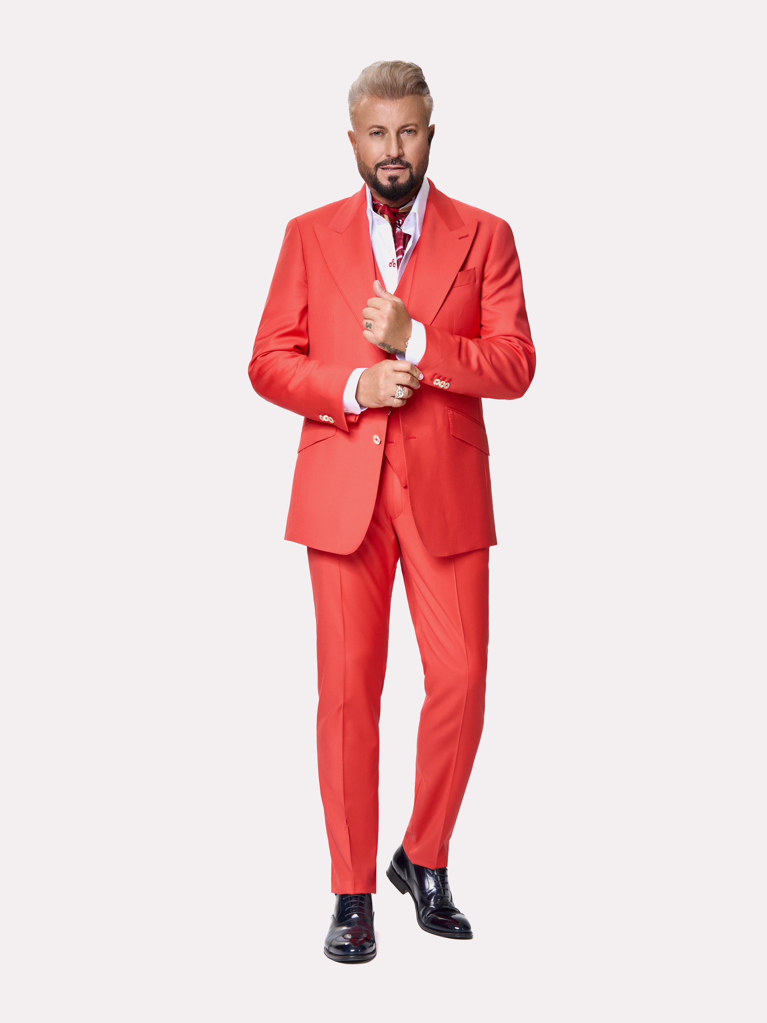 Costum tesatura Loro Piana, made to measure, coral
