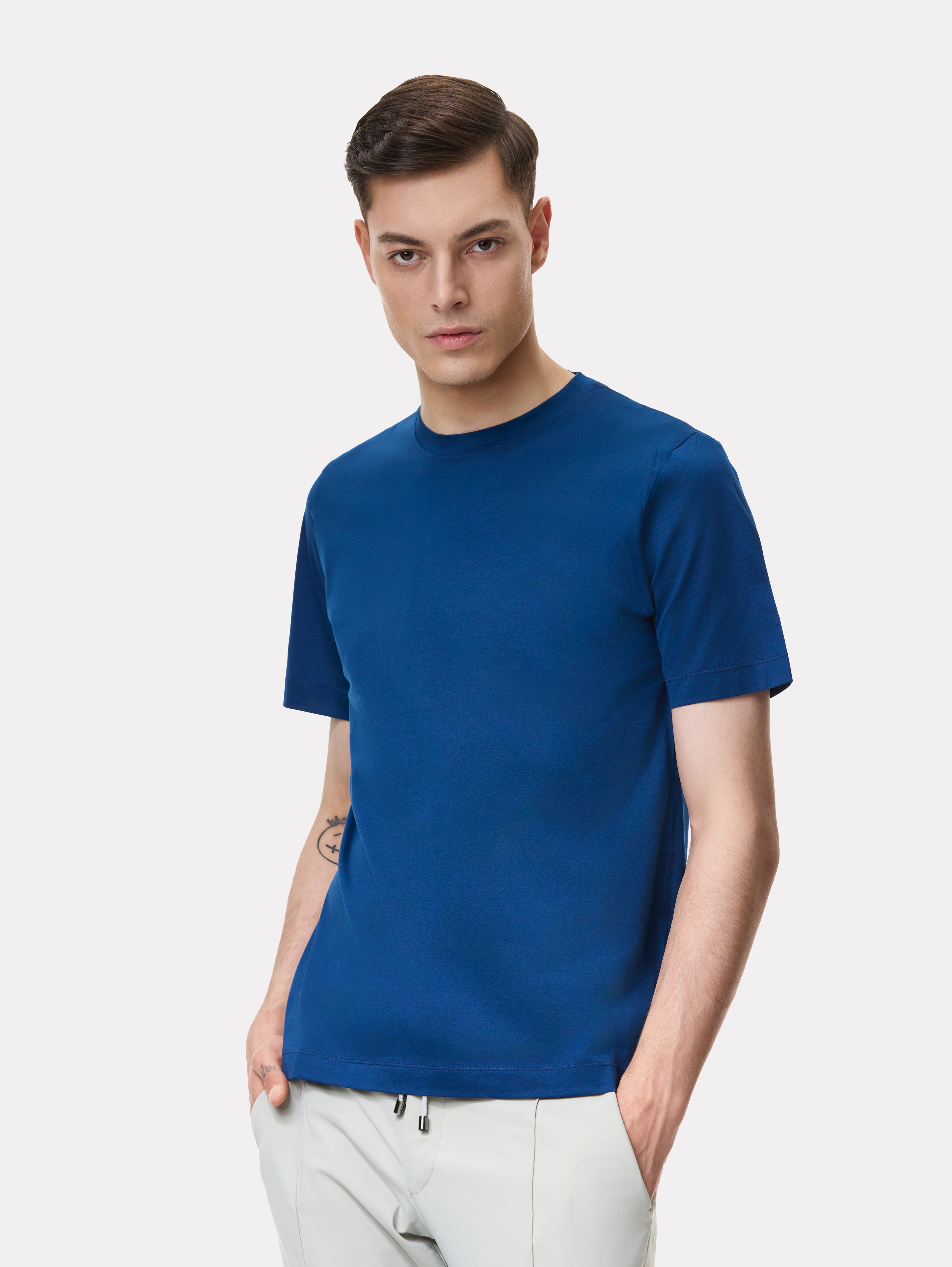 Filoscozia® blue cotton T-shirt